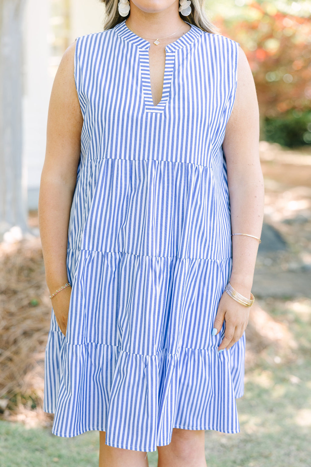 You Know The Feeling Dress, Blue Stripe