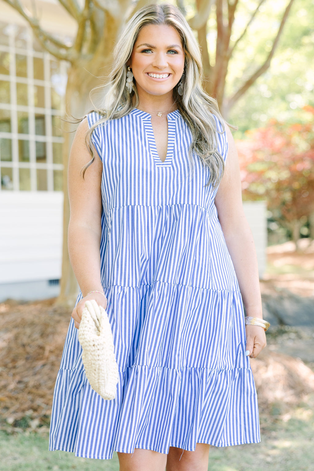 You Know The Feeling Dress, Blue Stripe