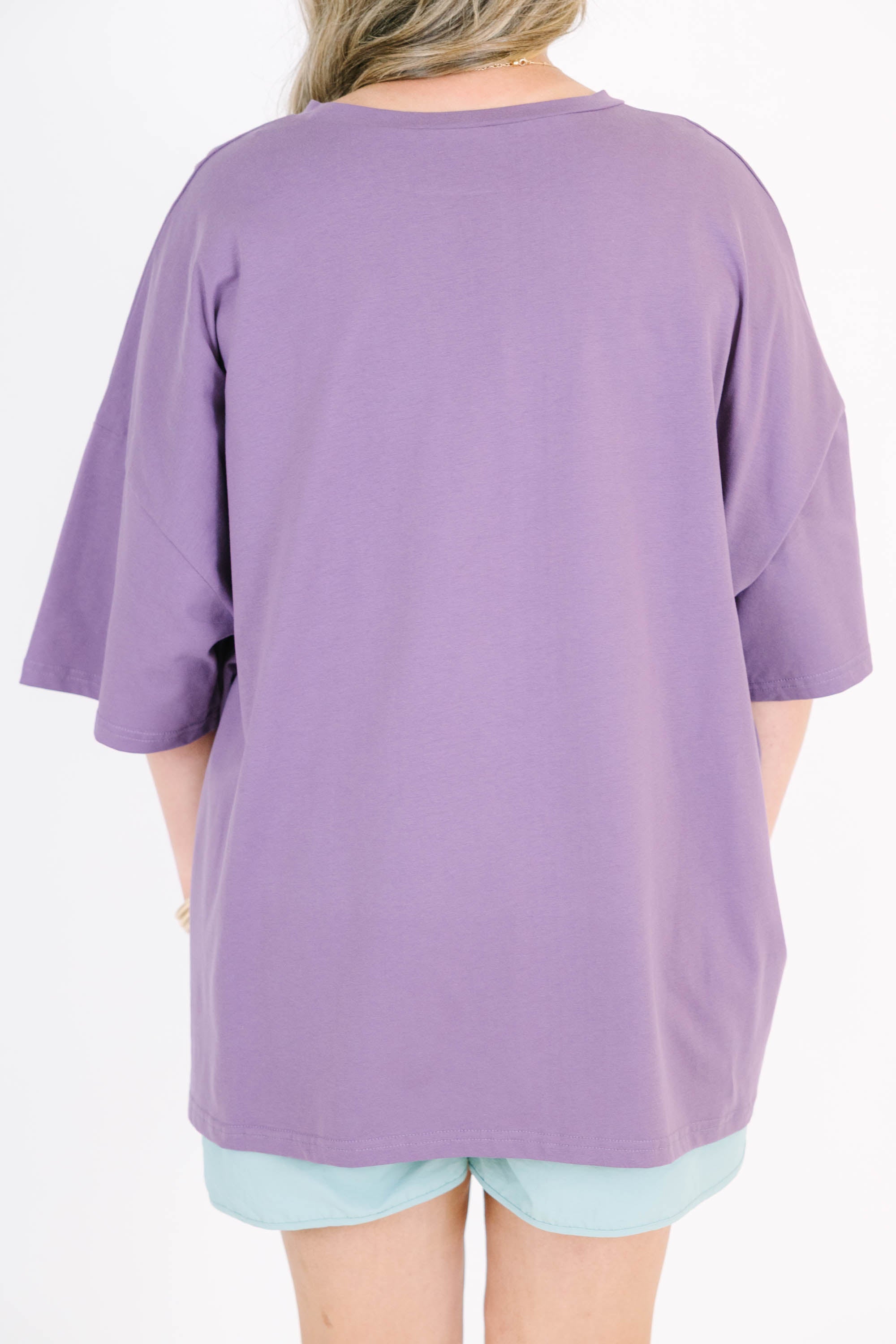 You Lucky Duck Boyfriend Tee, Lilac Grey