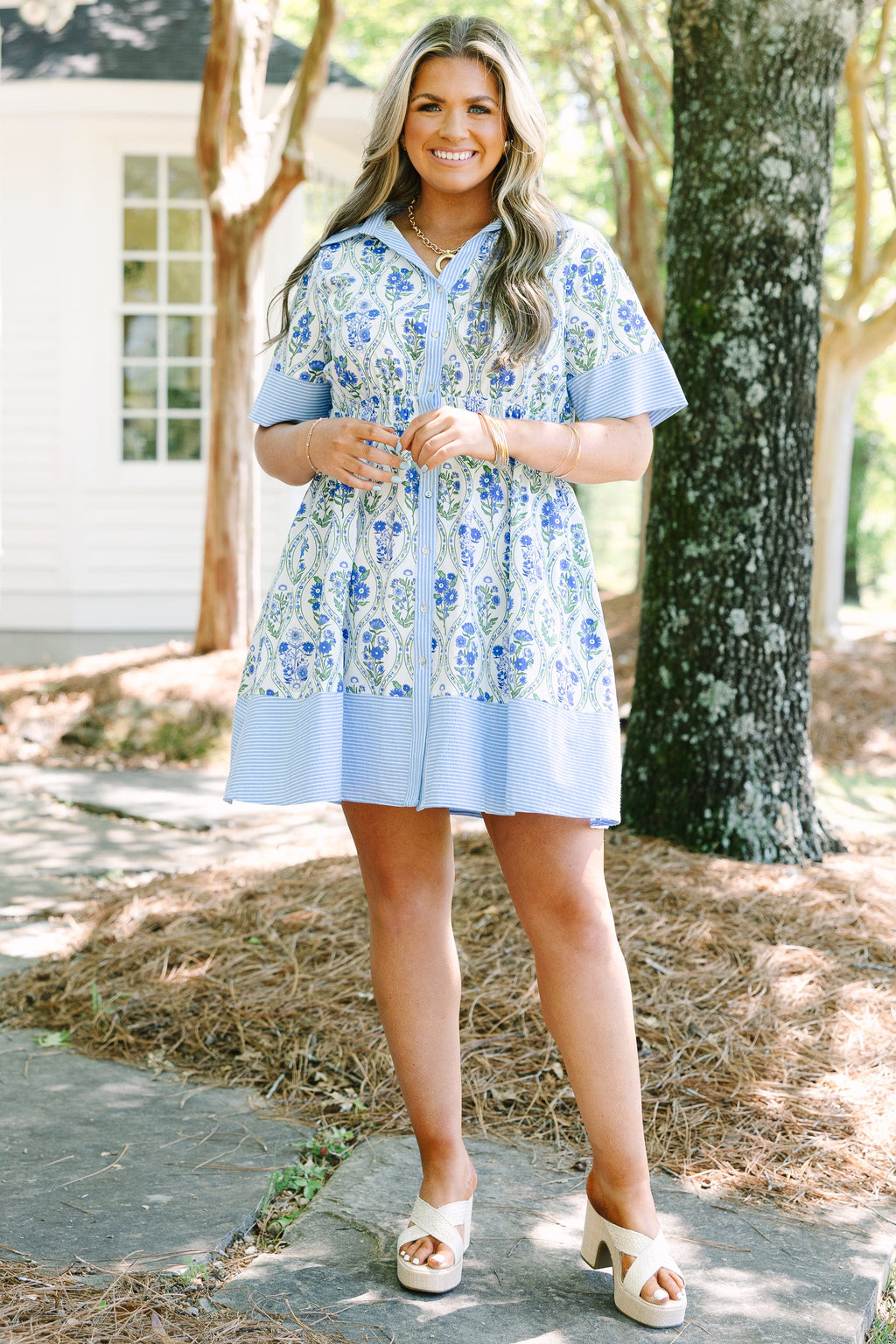 You Were Saying Dress, Blue