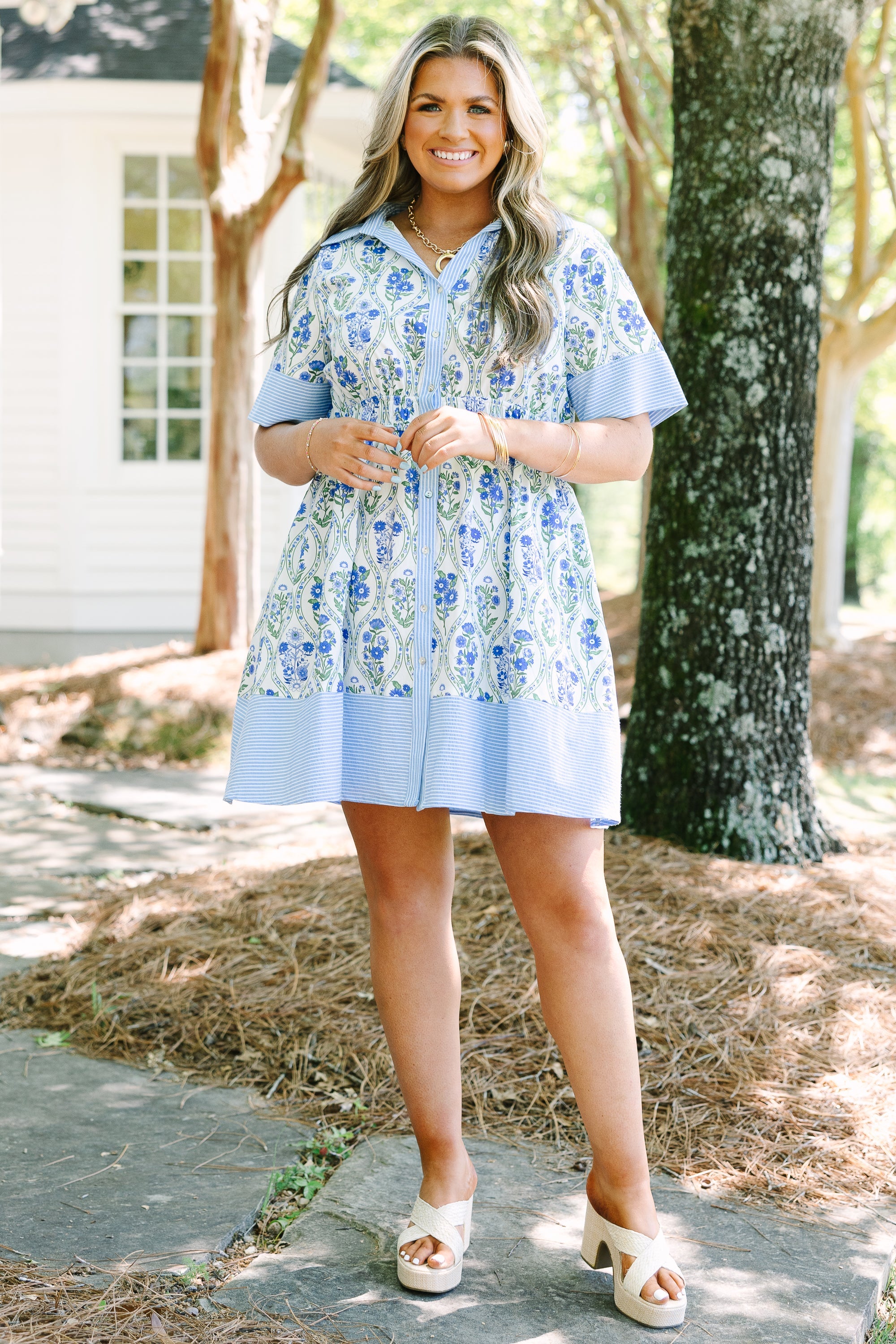 You Were Saying Dress, Blue