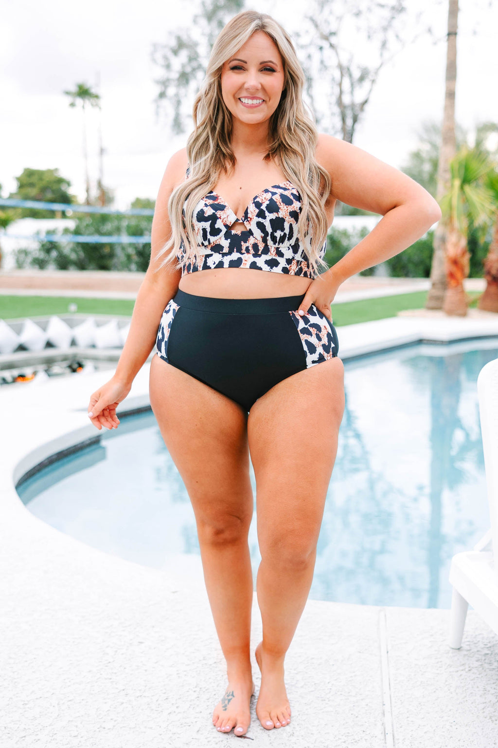 You, Me And The Sea Swim Top, Leopard