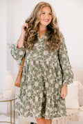 You'll See Why Dress, Green Embroidery