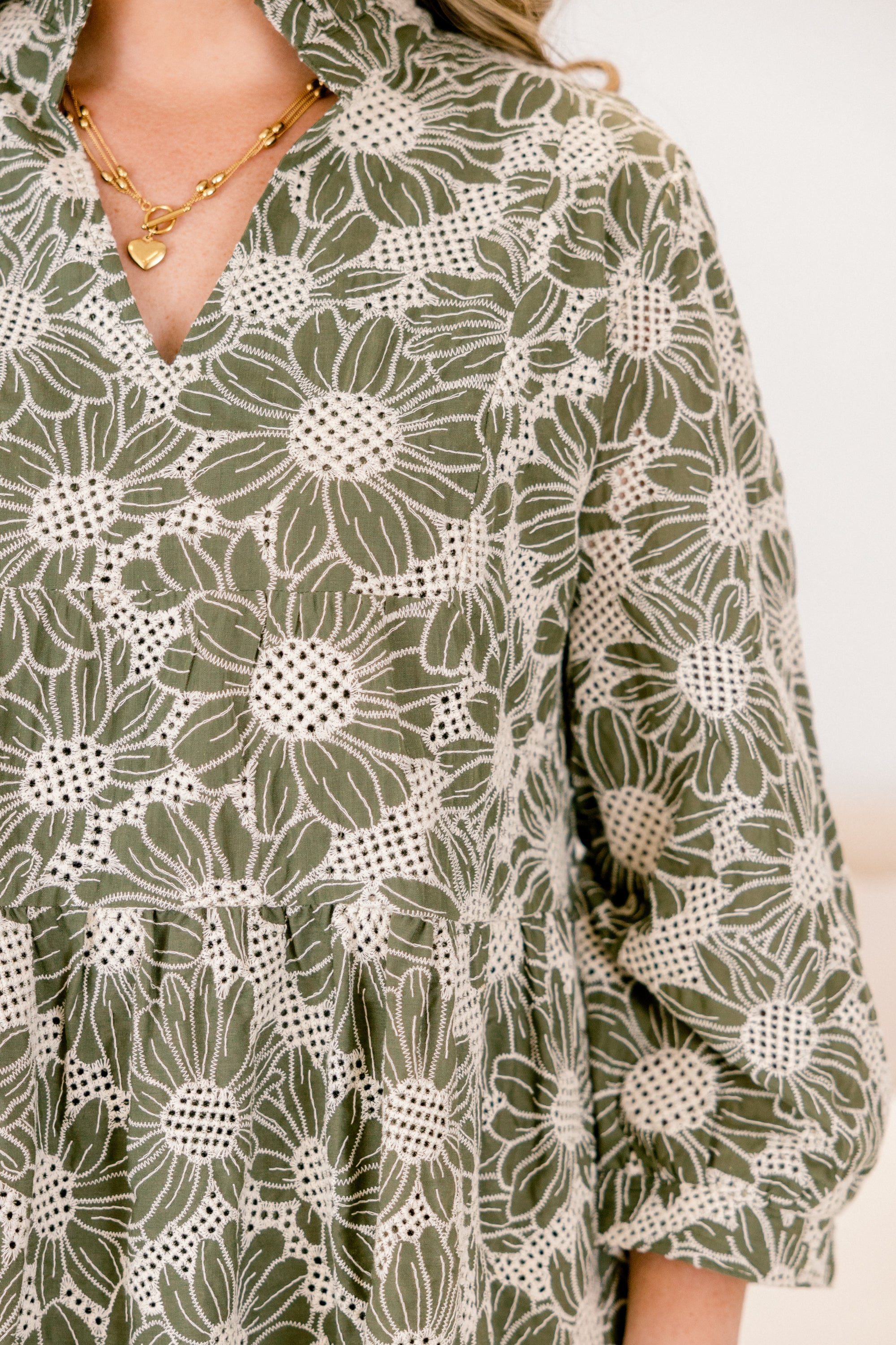 You'll See Why Dress, Green Embroidery