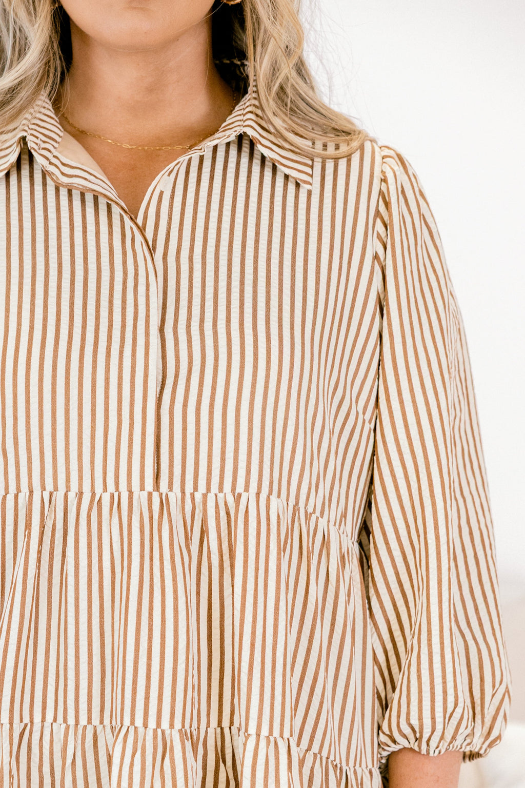 You've Got This Dress, Tan Stripe