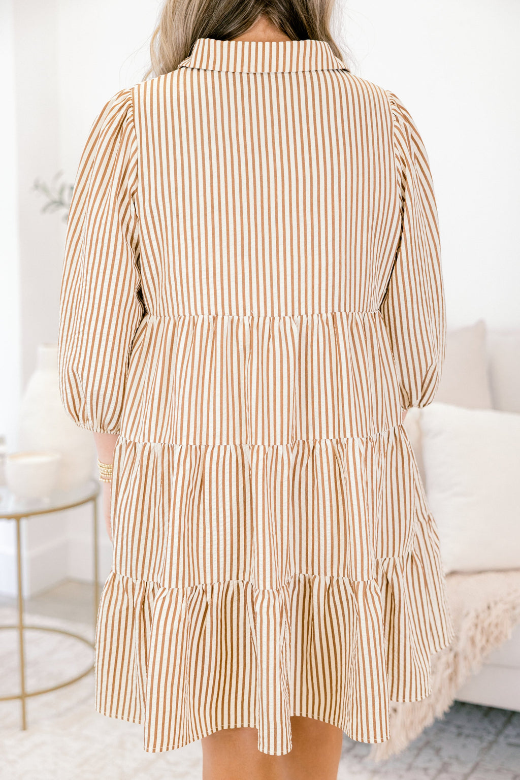 You've Got This Dress, Tan Stripe