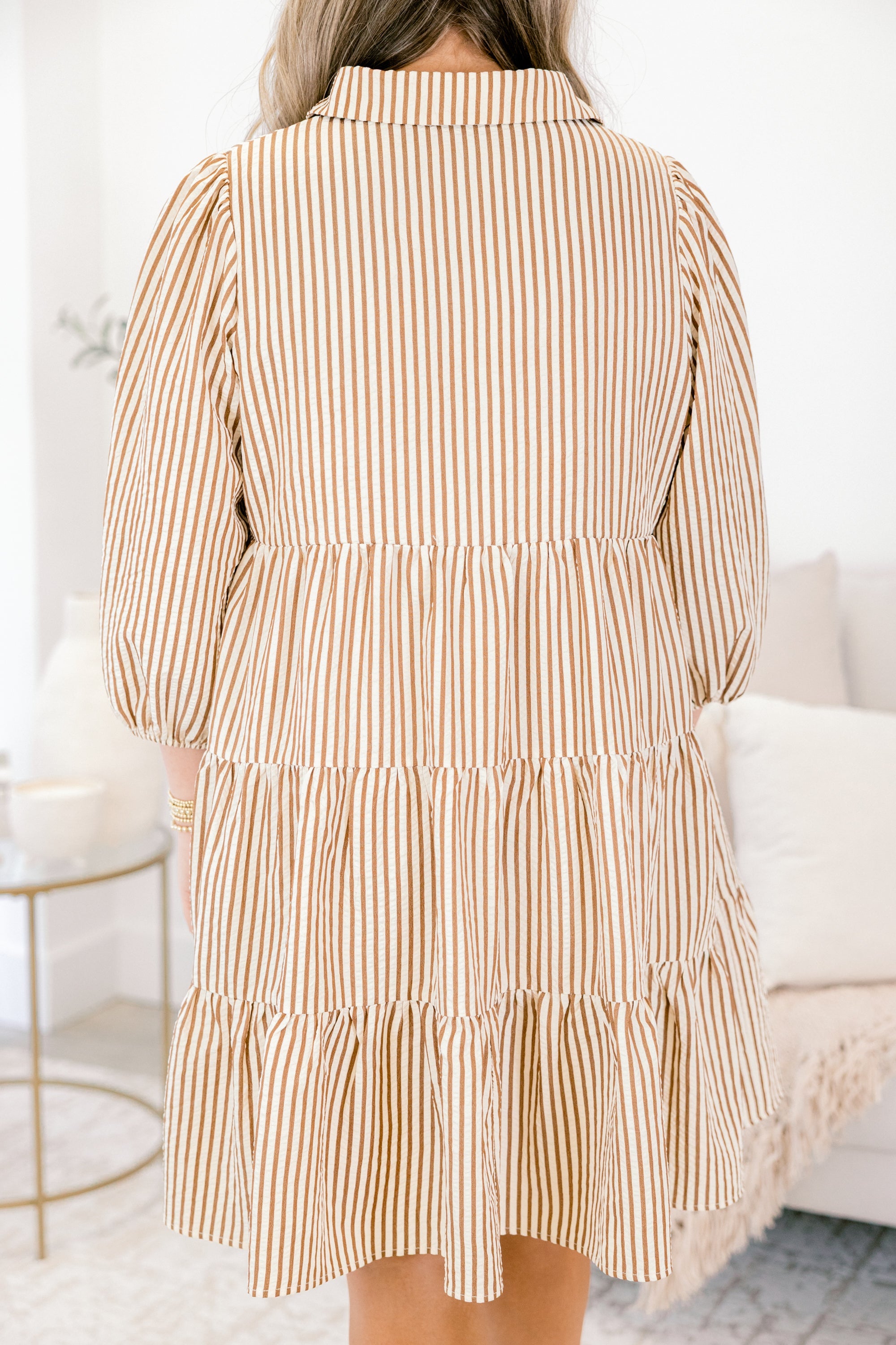 You've Got This Dress, Tan Stripe