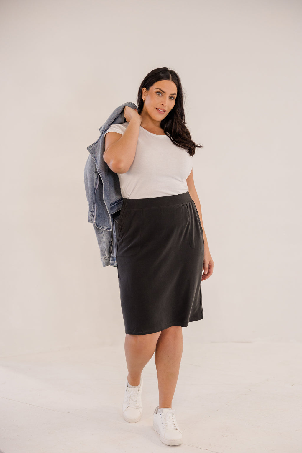 Leah A-Line Skirt, Black