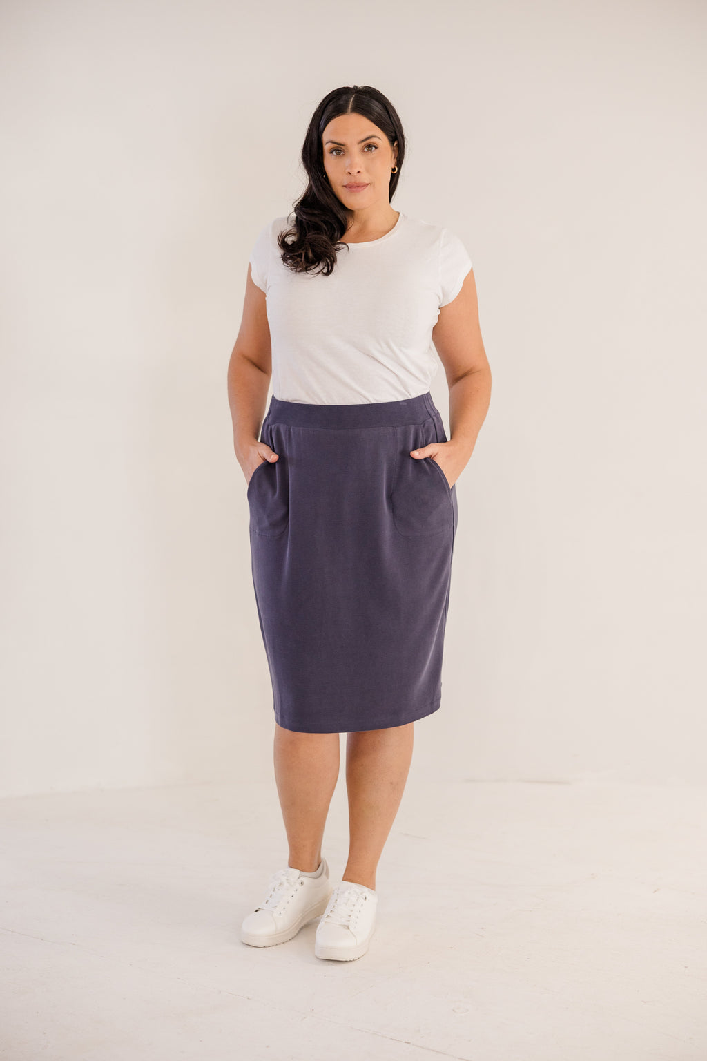 Leah A-Line Skirt, Ink Navy