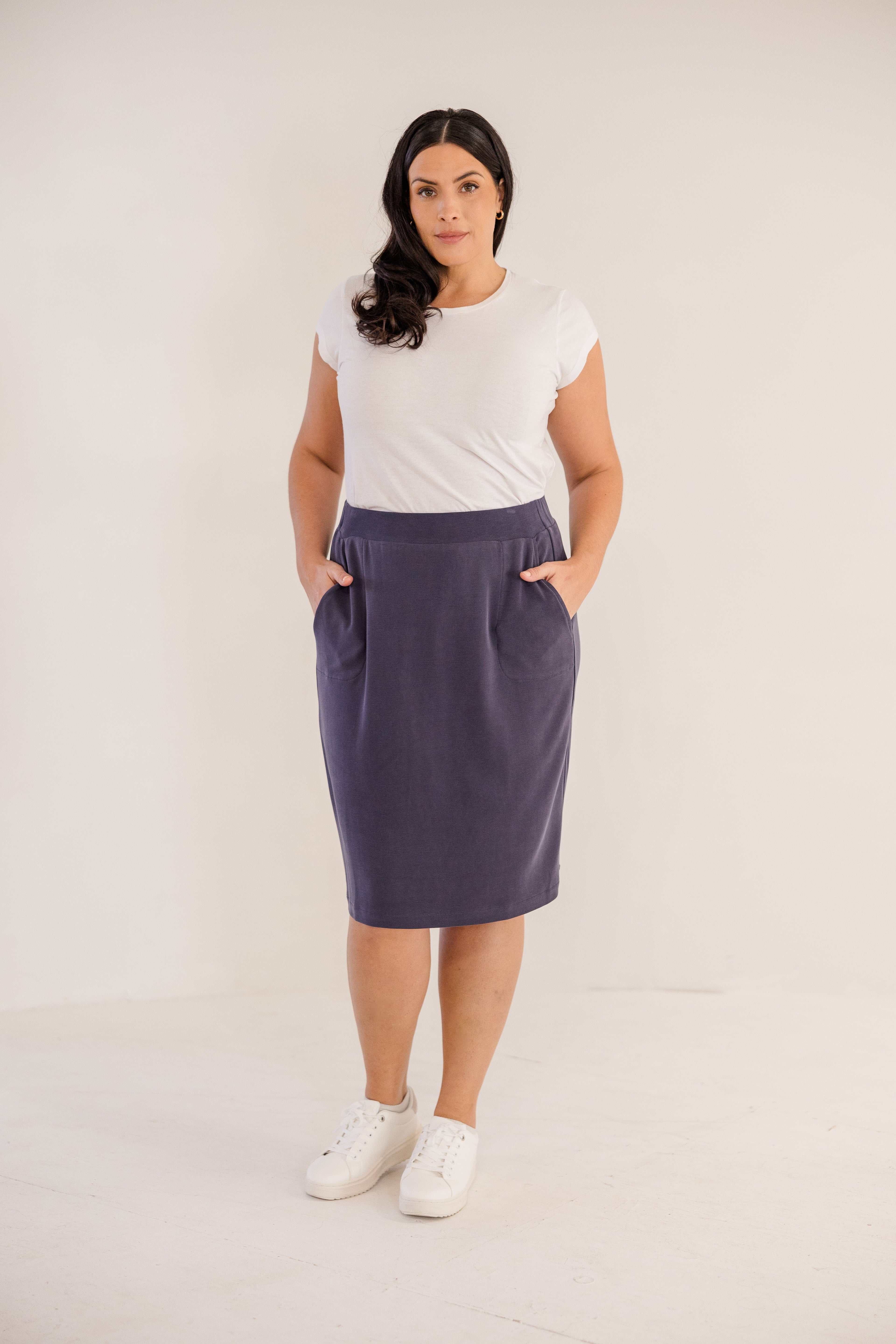 Leah A-Line Skirt, Ink Navy
