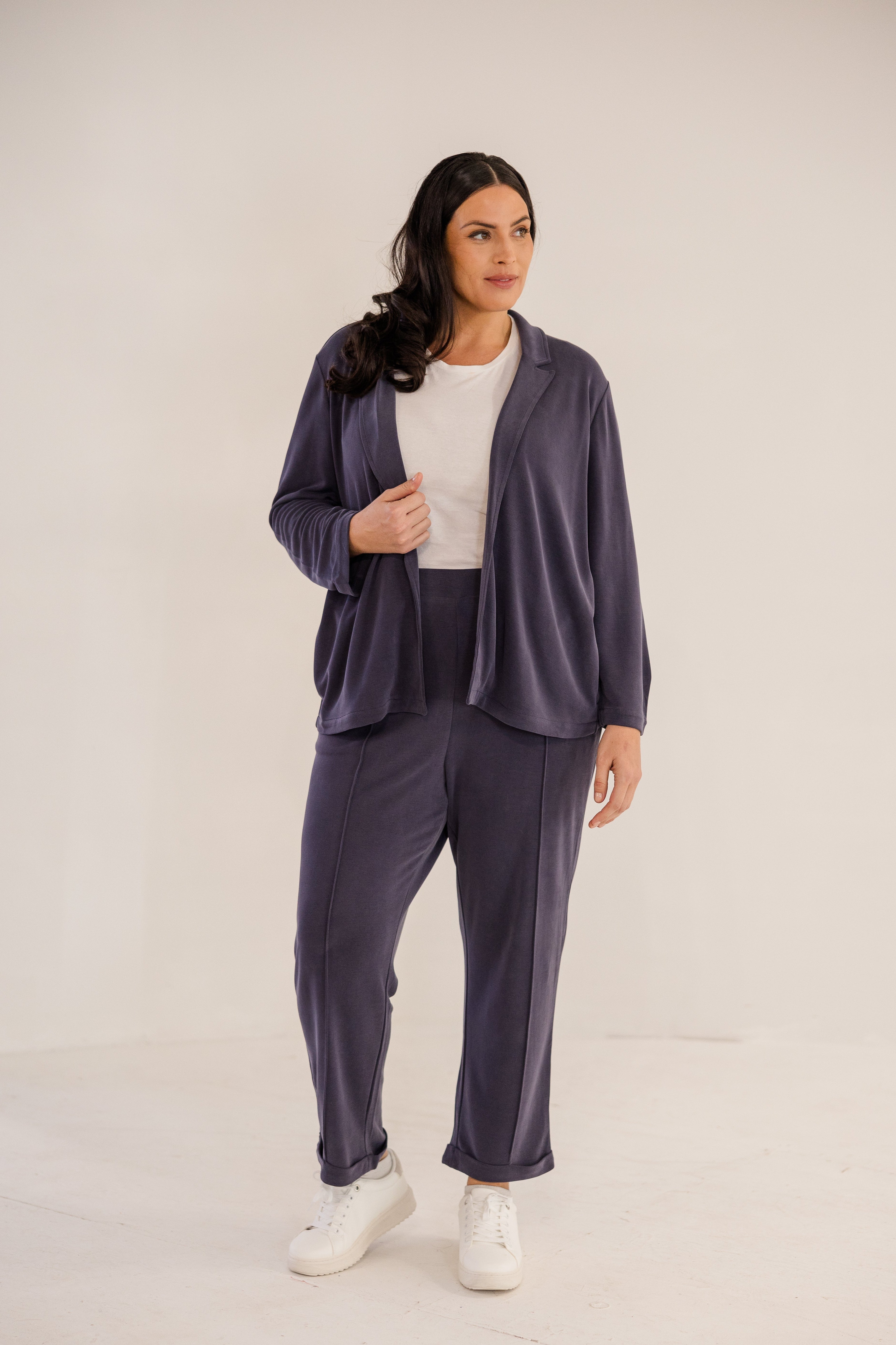 Bleecker Collar Knit Jacket, Ink Navy
