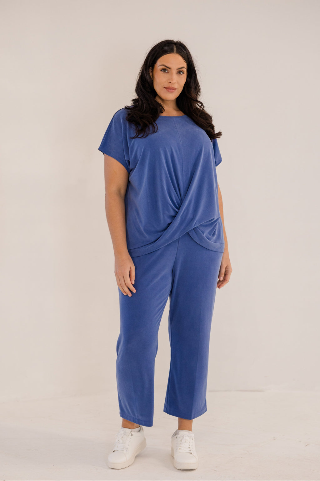 Sue	Drape Front Top, Ombre Blue