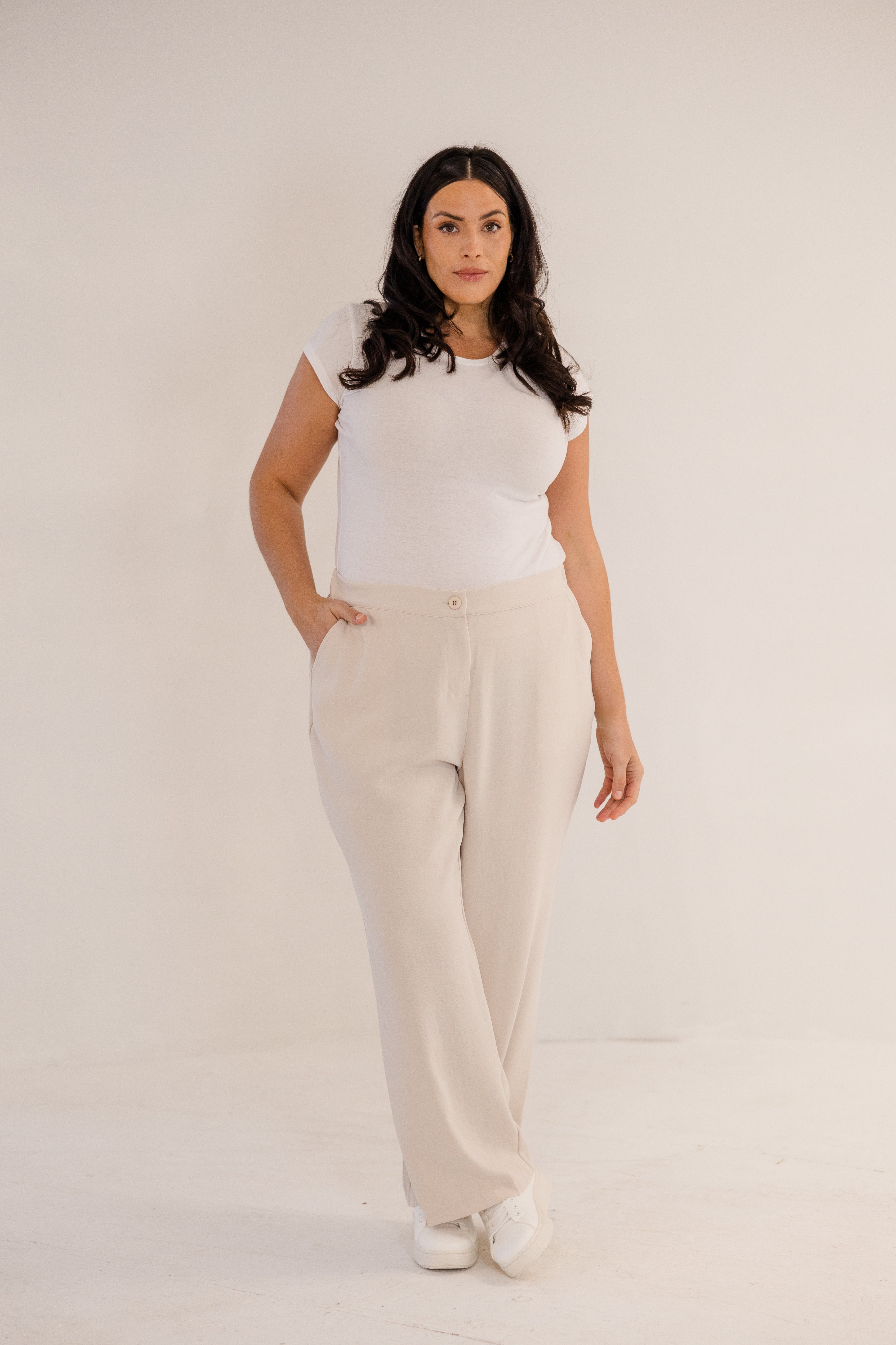 Lena Straight Leg Pant, Stone