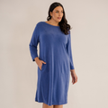 Audrey Boatneck Dress, Ombre Blue