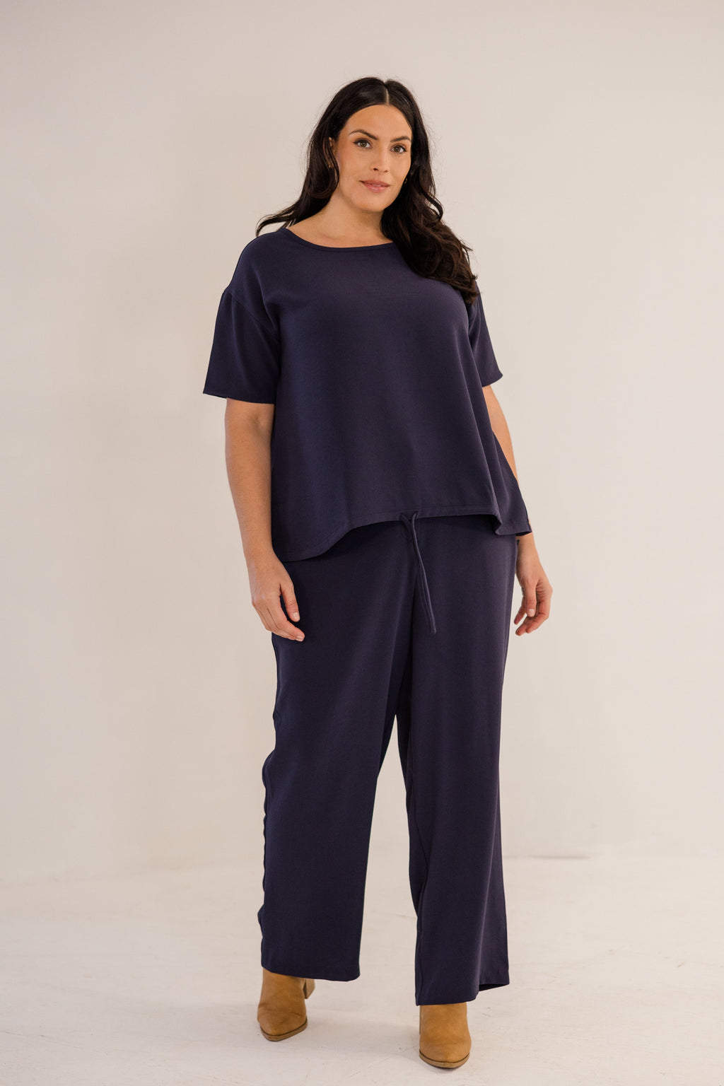 Ricker Tie Hem Top, Ink Navy