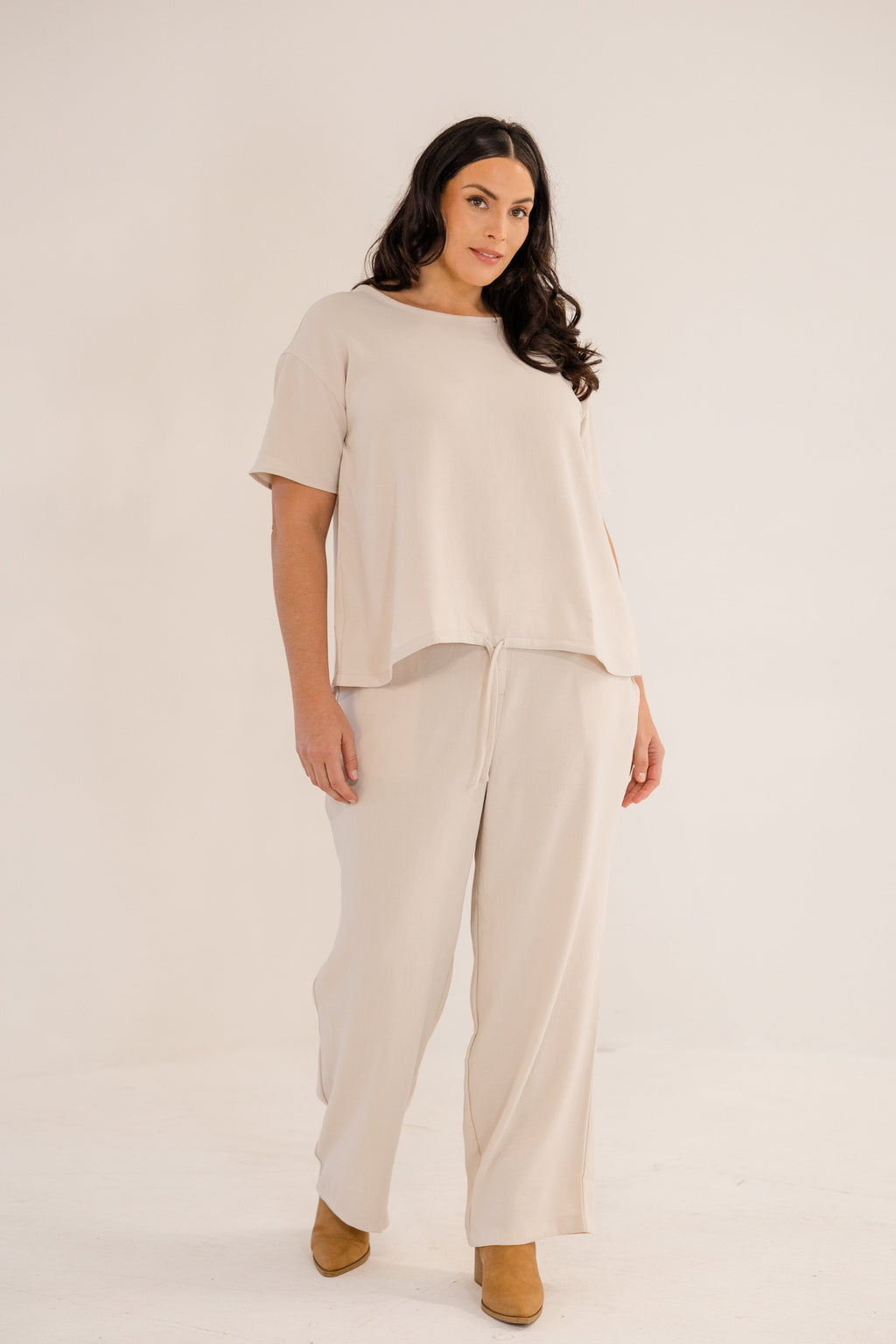 Ricker Tie Hem Top, Stone
