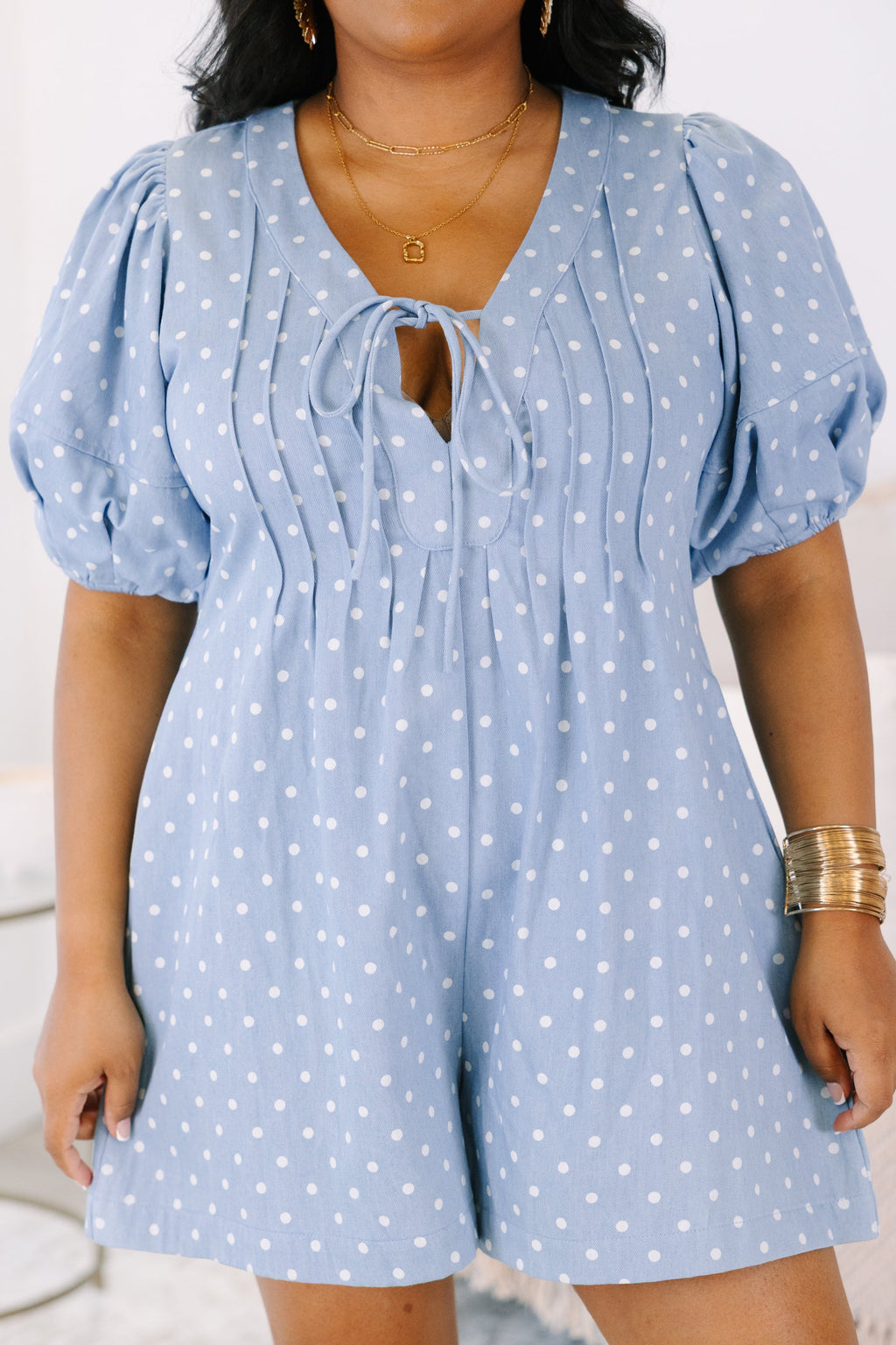A Little Something Romper, Blue