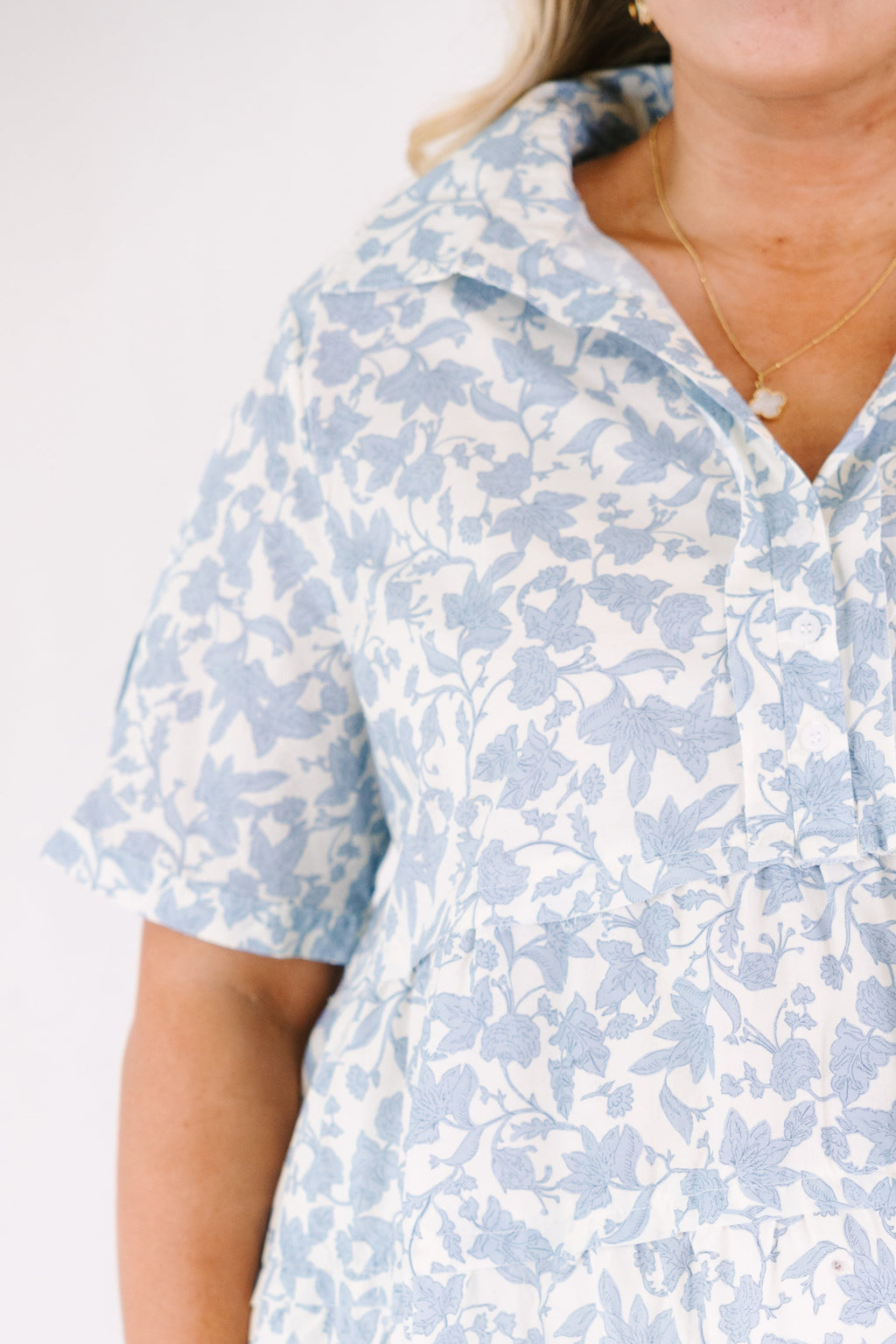 All For The Best Top, Blue Toile