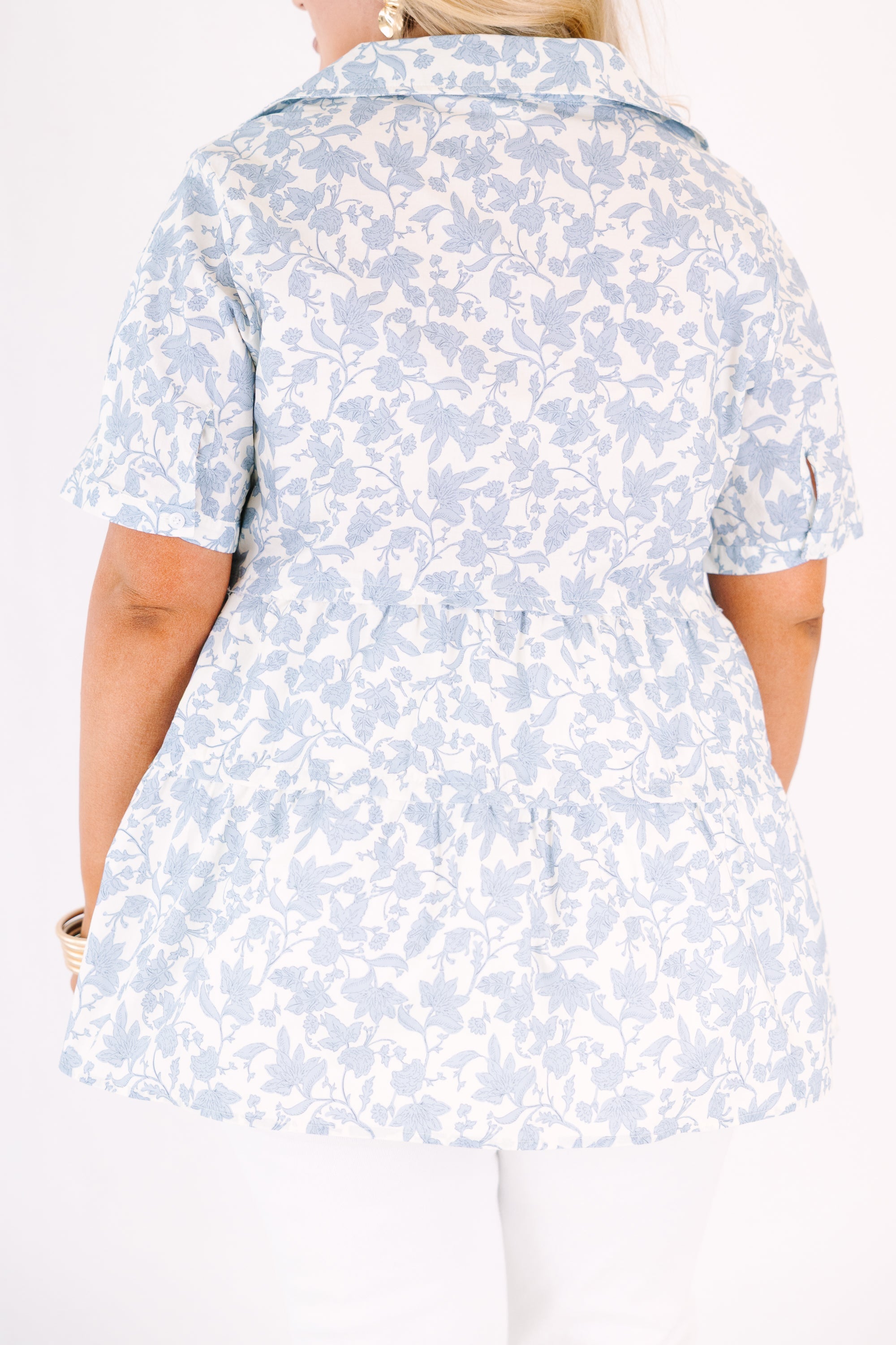 All For The Best Top, Blue Toile