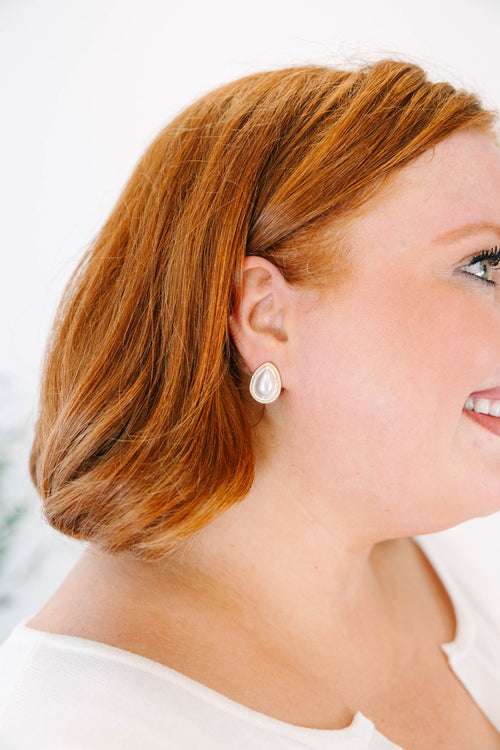 All In A Day Earrings, Cream