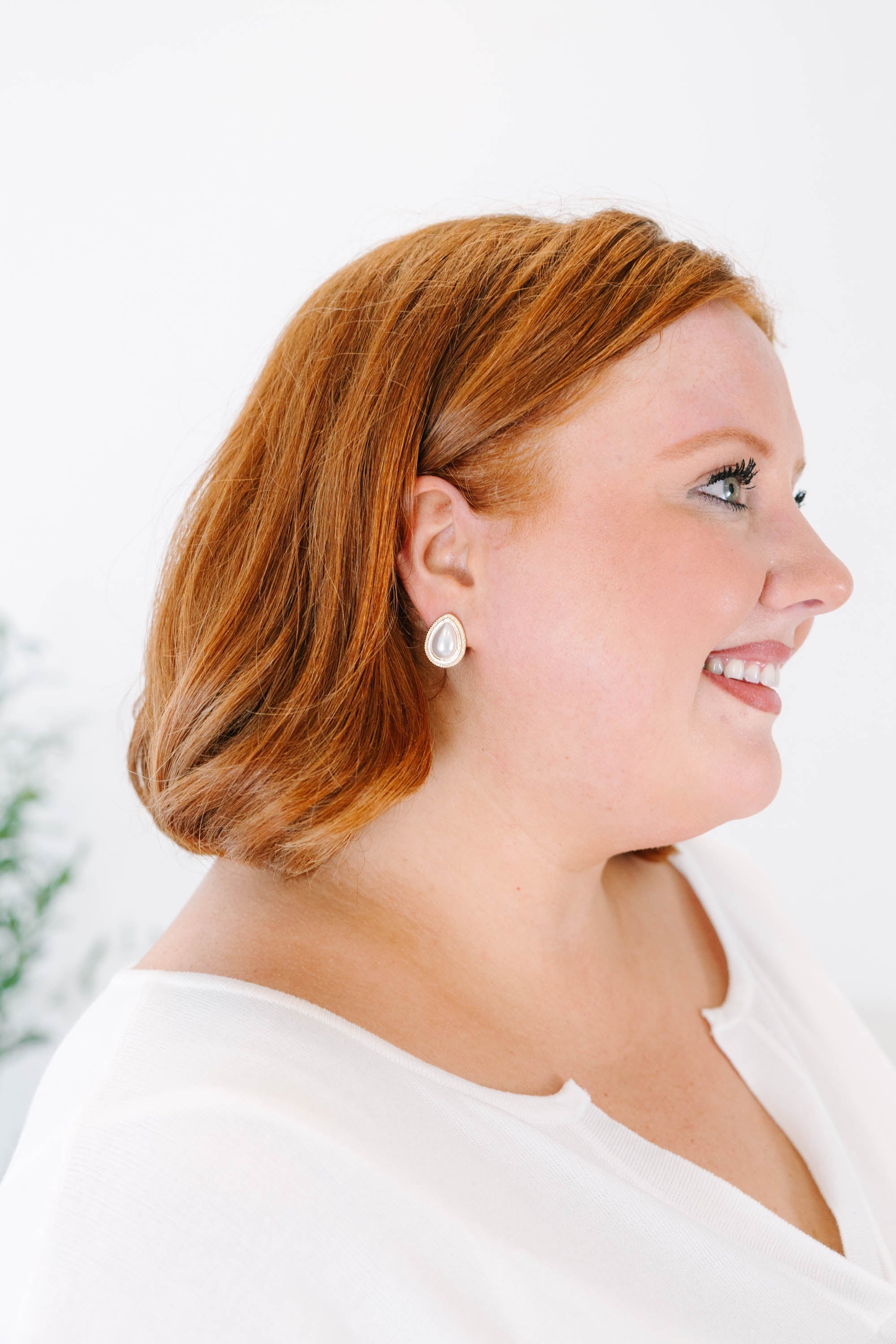 All In A Day Earrings, Cream