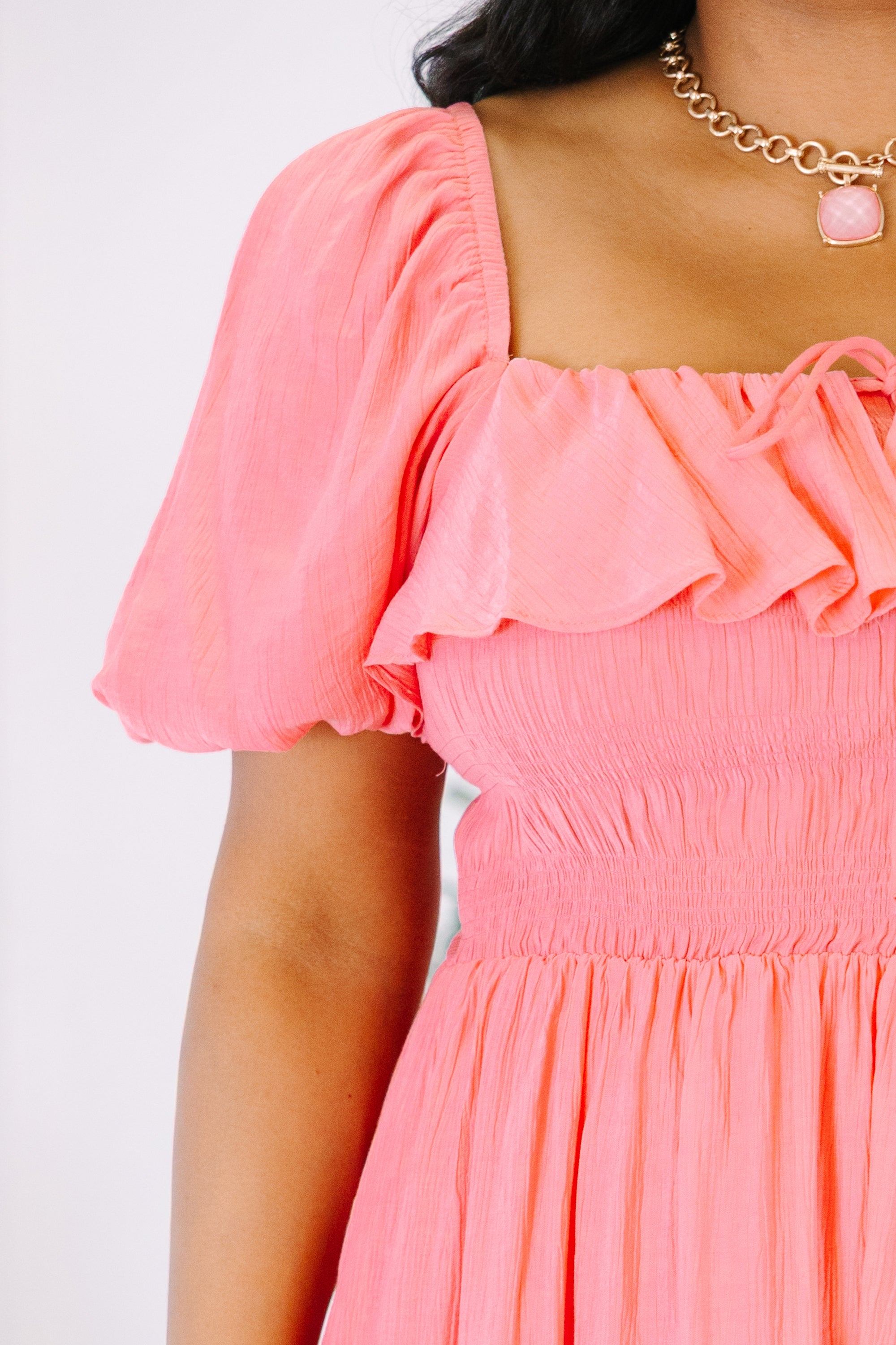 All The Attention Dress, Coral