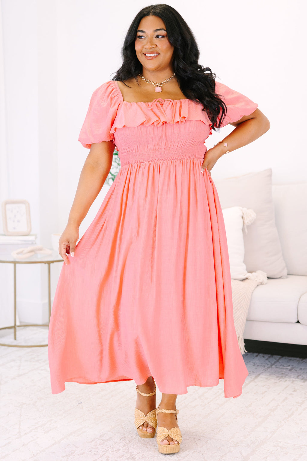 All The Attention Dress, Coral