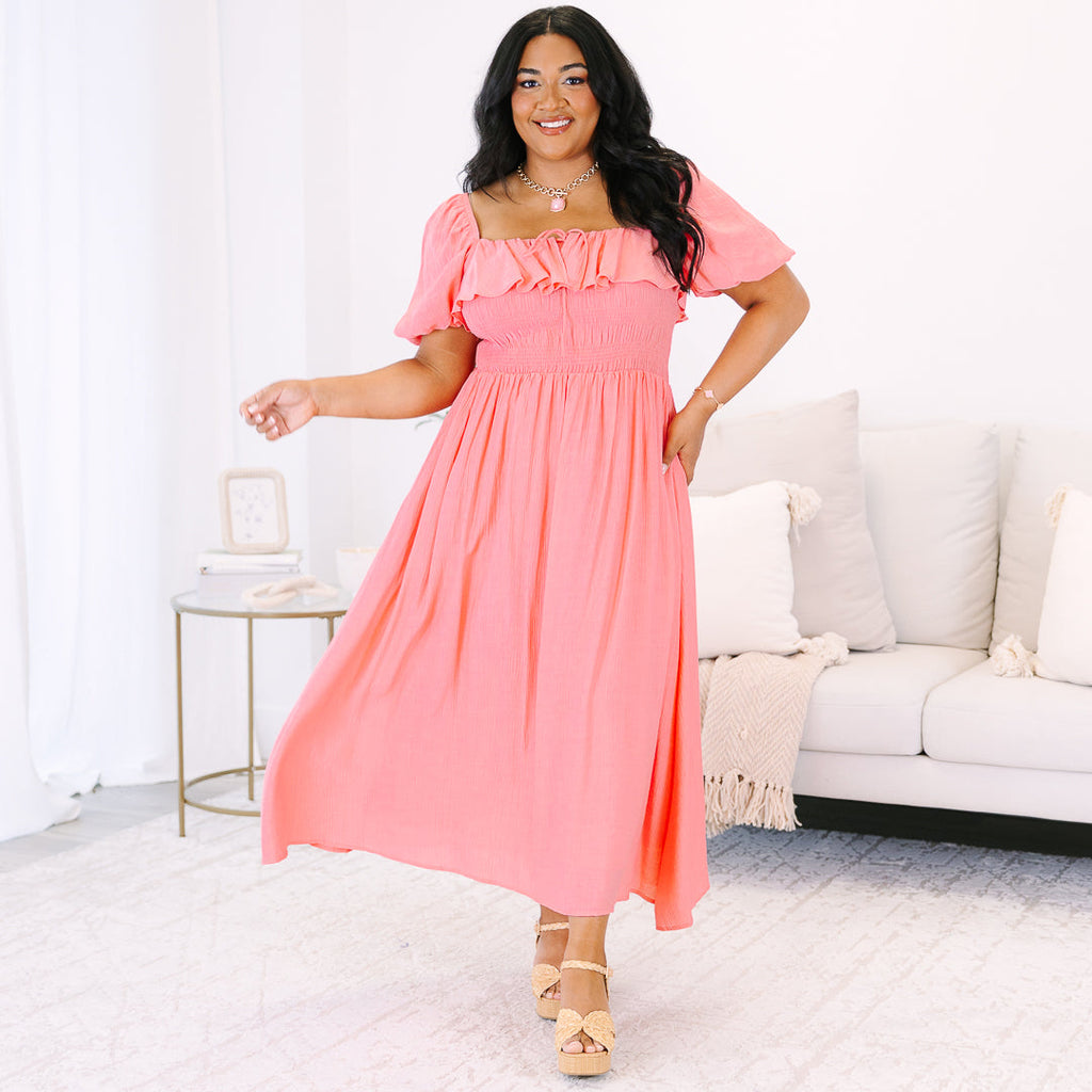 All The Attention Dress, Coral