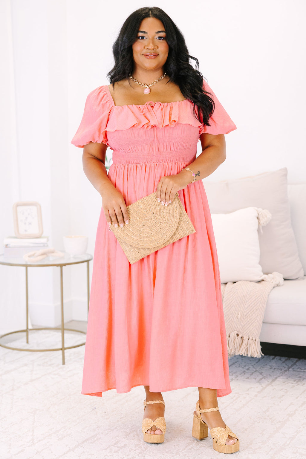 All The Attention Dress, Coral