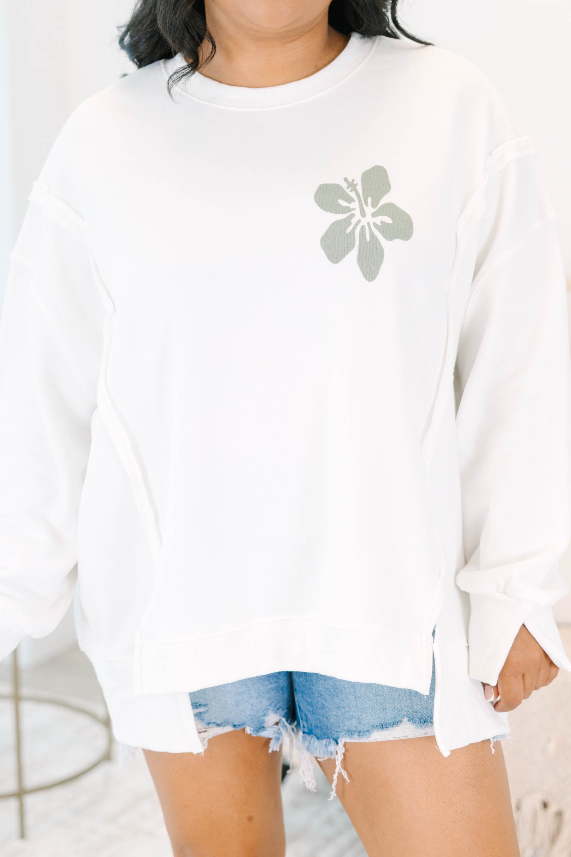 Aloha State of Mind Comfy Crew, Ivory