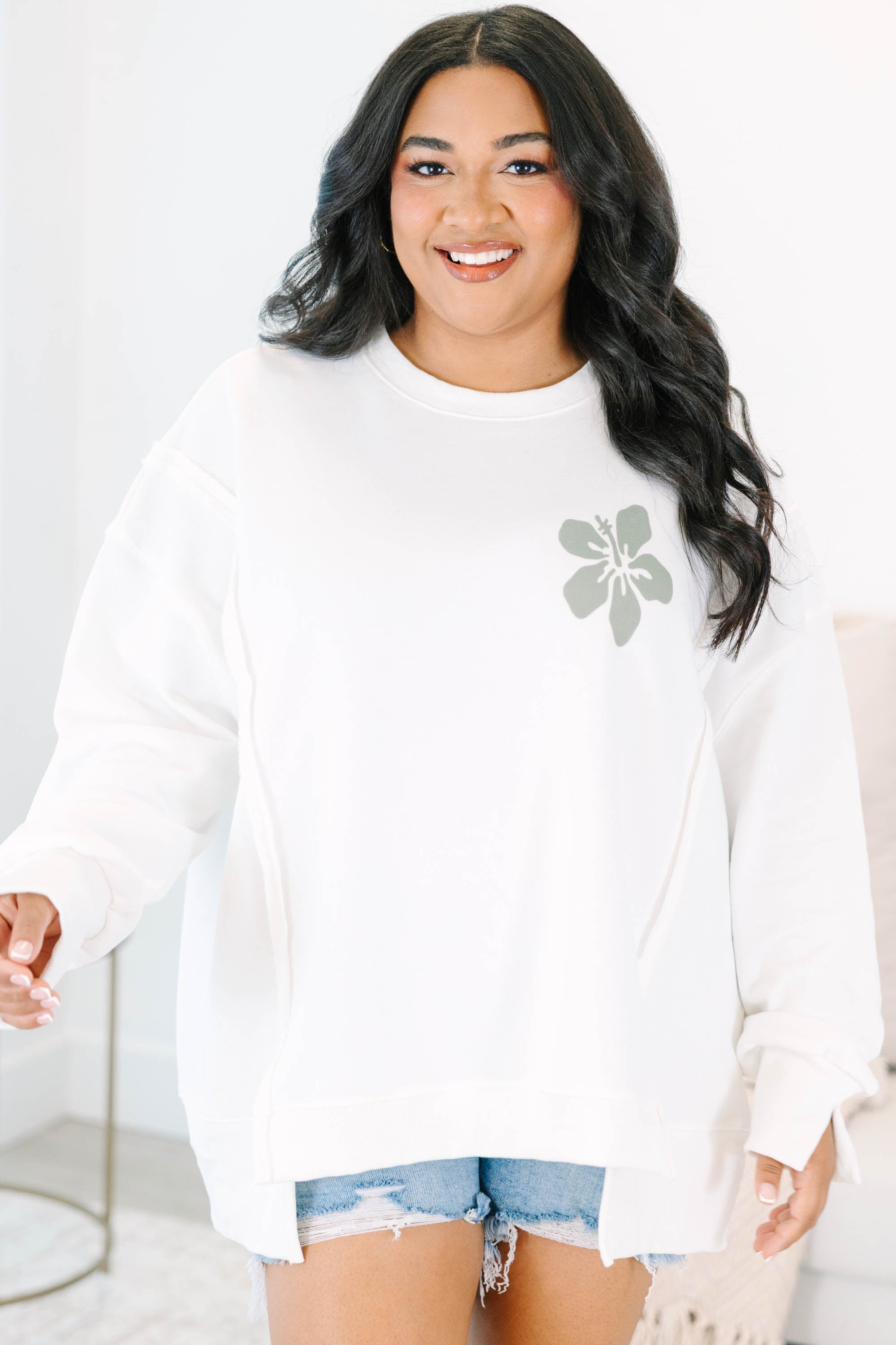 Aloha State of Mind Comfy Crew, Ivory