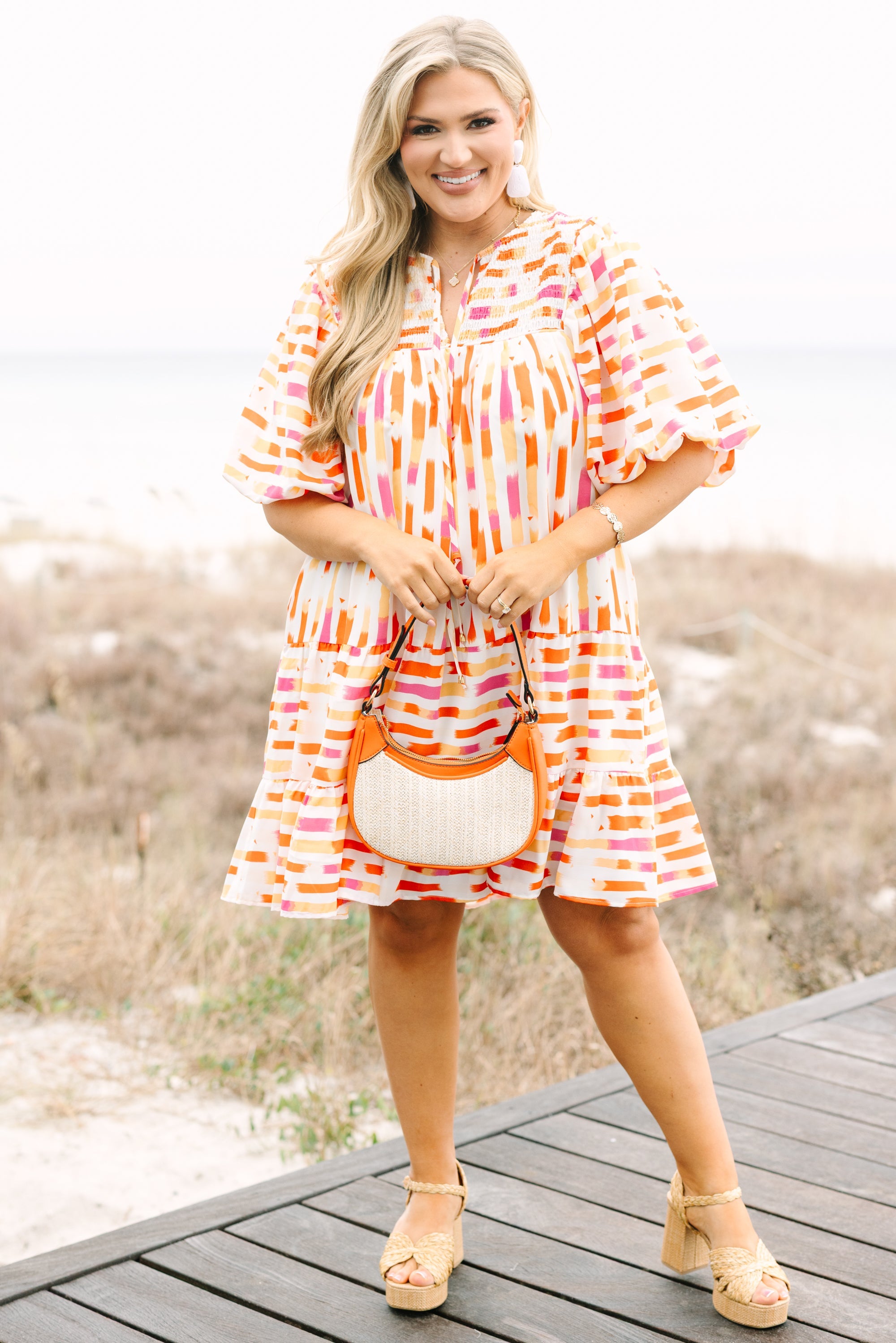 Always On Time Dress, Creamsicle