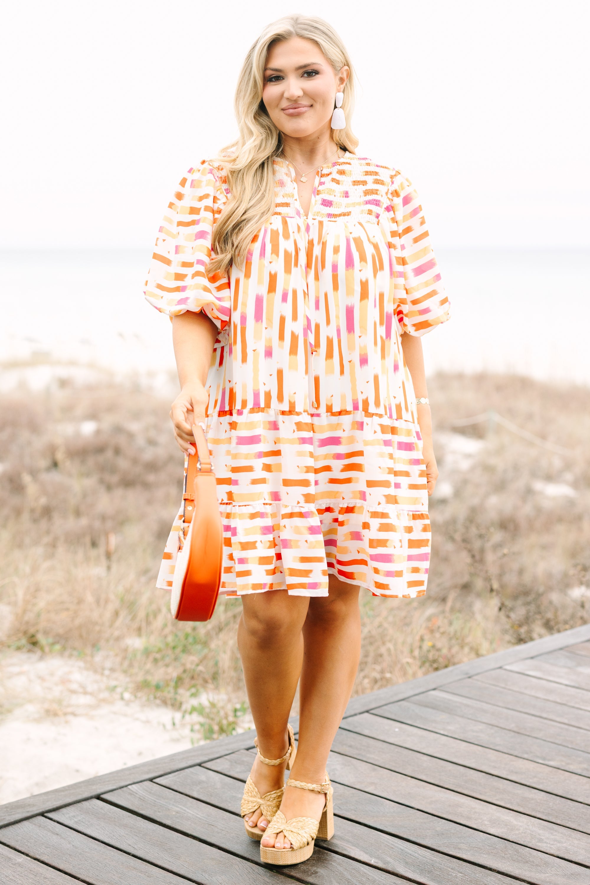 Always On Time Dress, Creamsicle