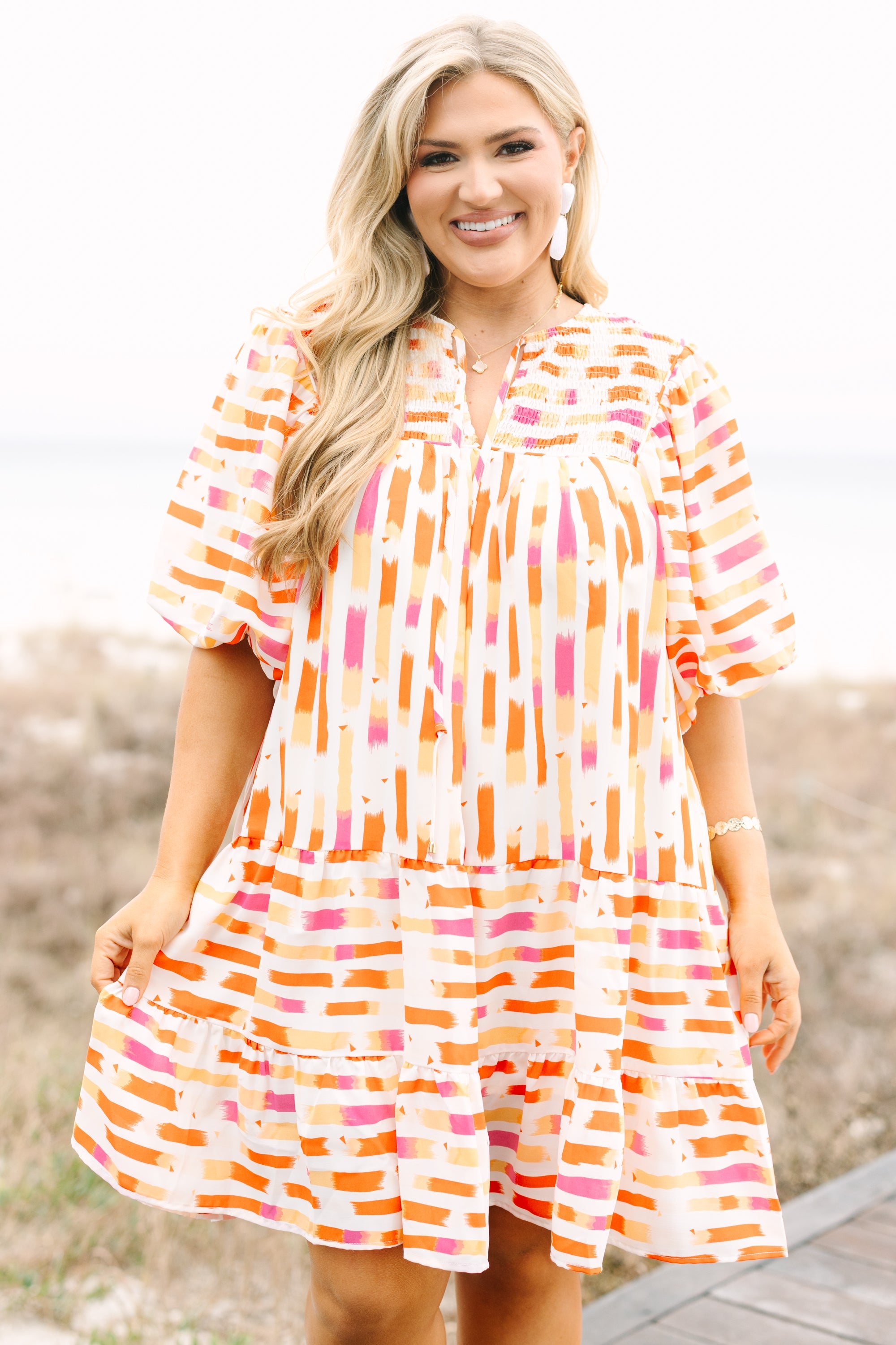 Always On Time Dress, Creamsicle
