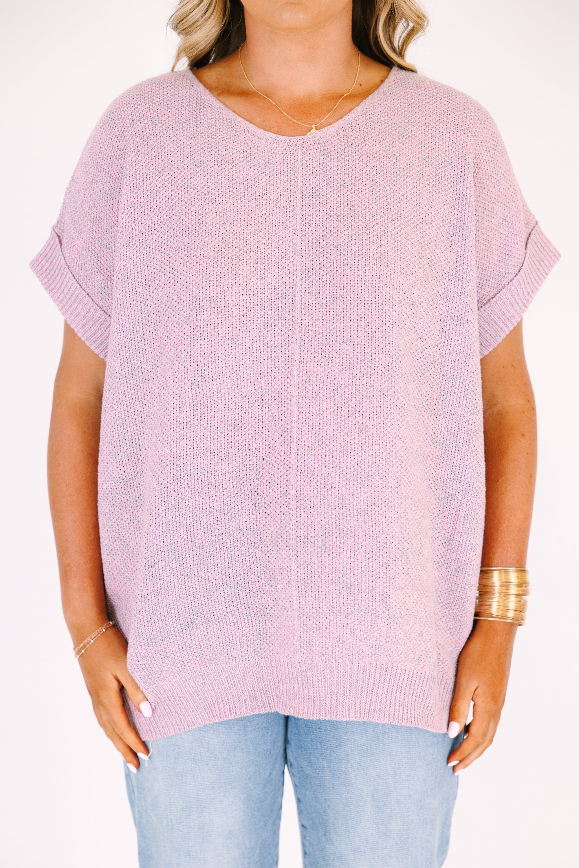 Always Effortless Sweater, Pink Grey