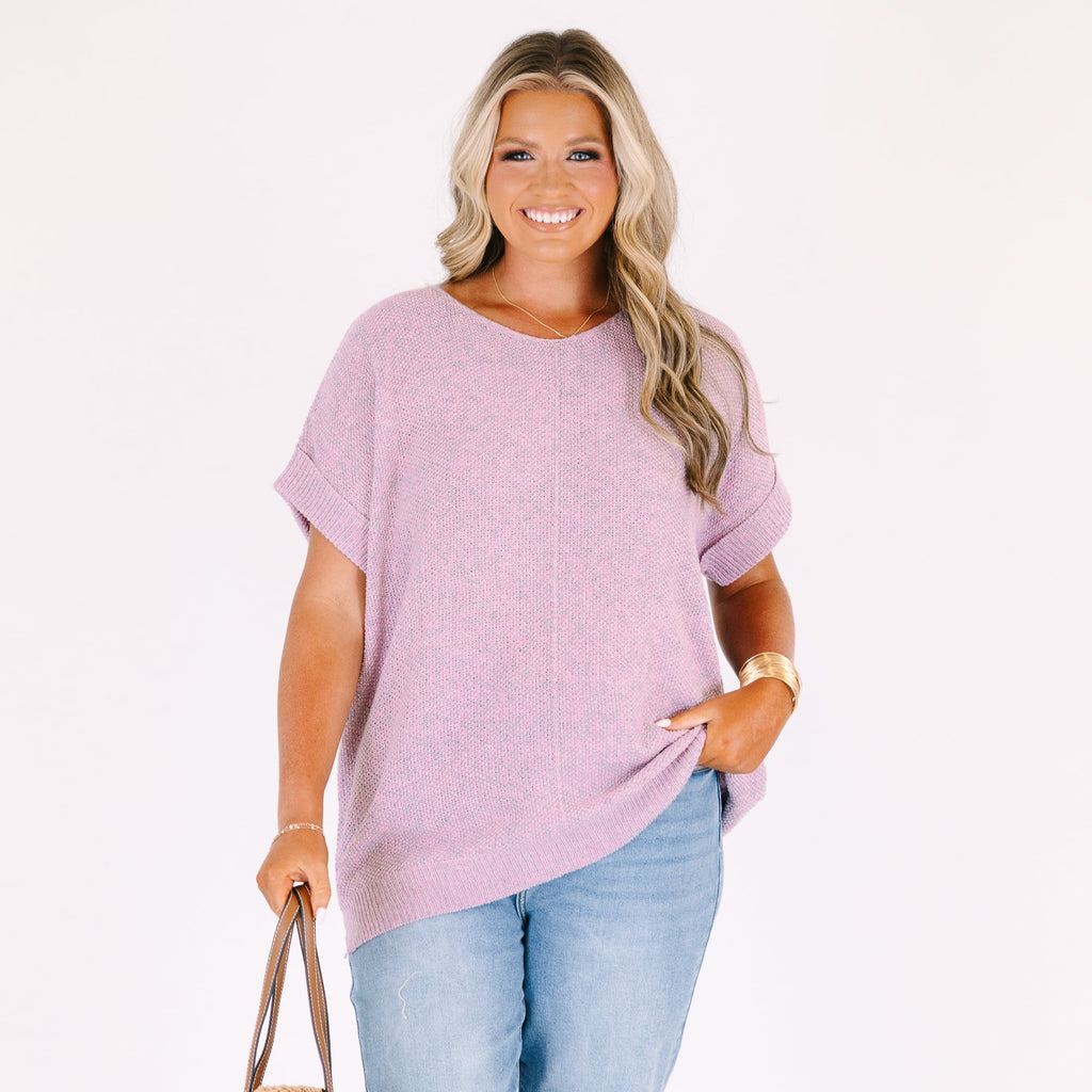 Always Effortless Sweater, Pink Grey