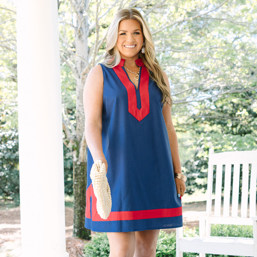 A Refined Touch Dress, Navy