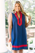 A Refined Touch Dress, Navy