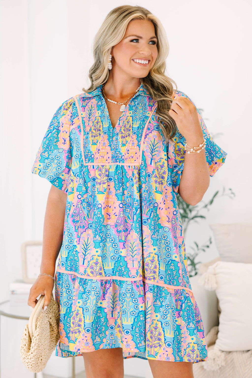 A Second Chance Dress, Blue Multi
