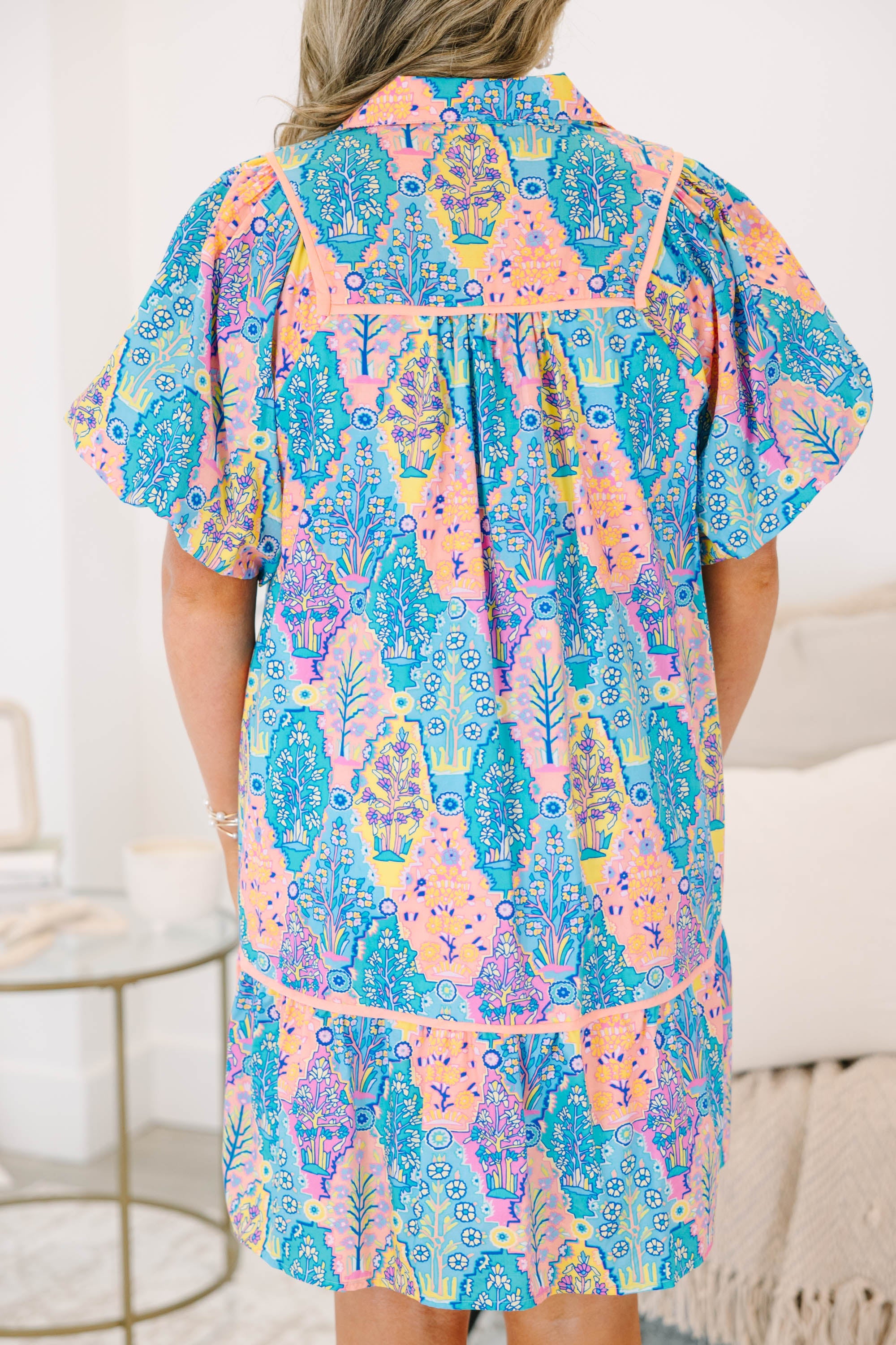 A Second Chance Dress, Blue Multi