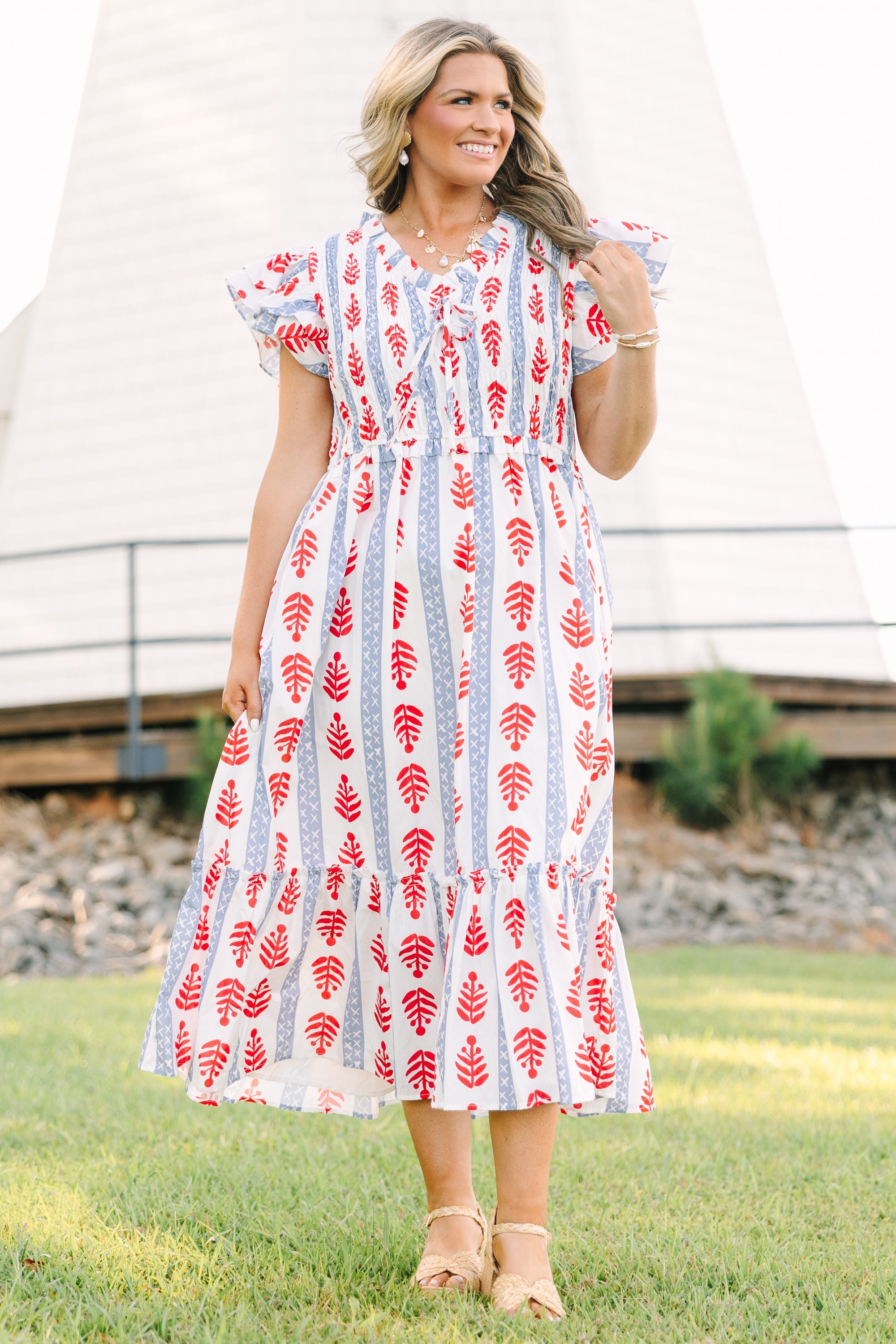 As Luck Would Have It Dress, Red Mix