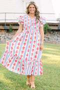 As Luck Would Have It Dress, Red Mix