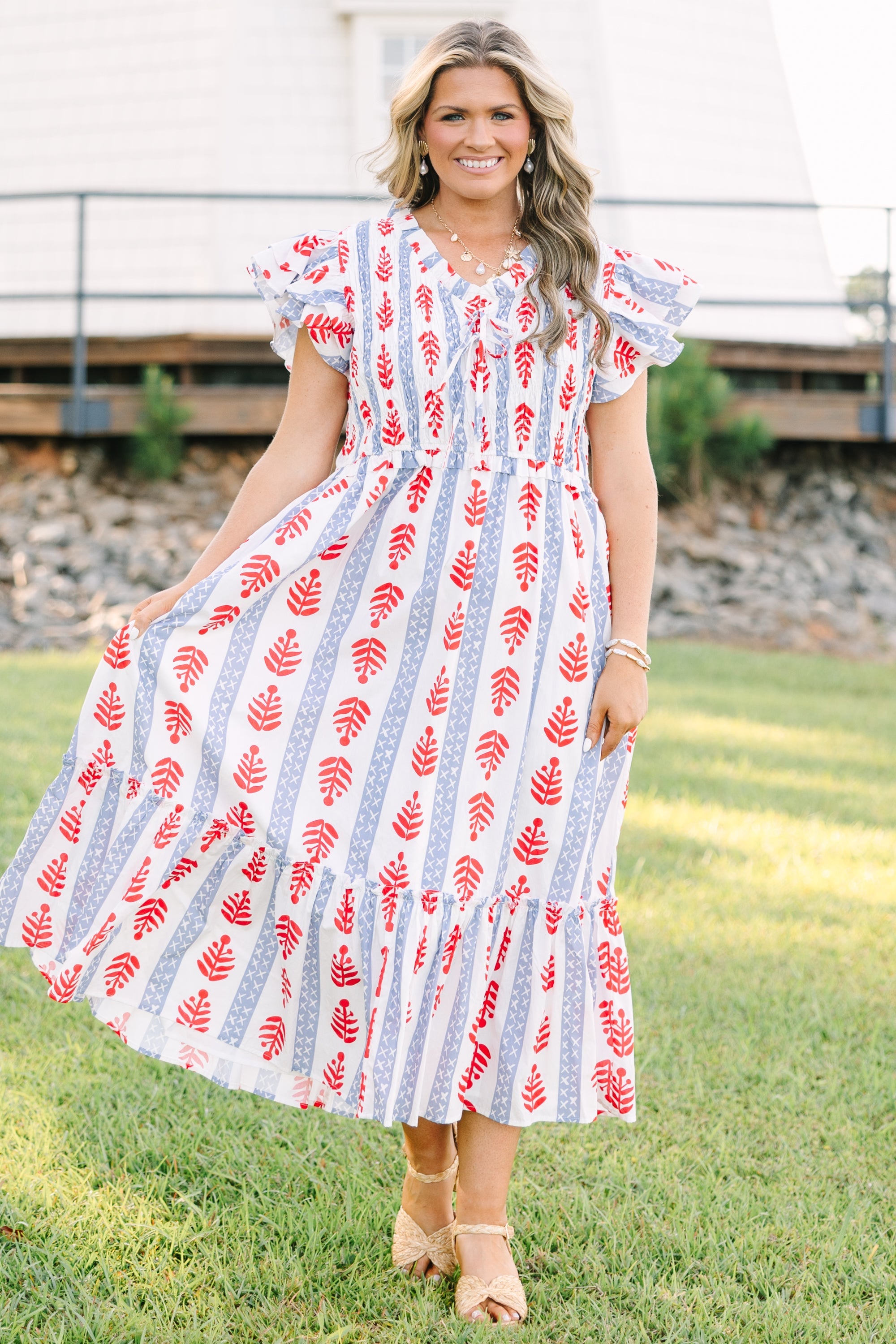 As Luck Would Have It Dress, Red Mix