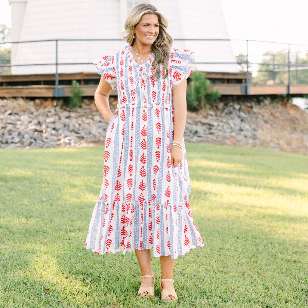 As Luck Would Have It Dress, Red Mix