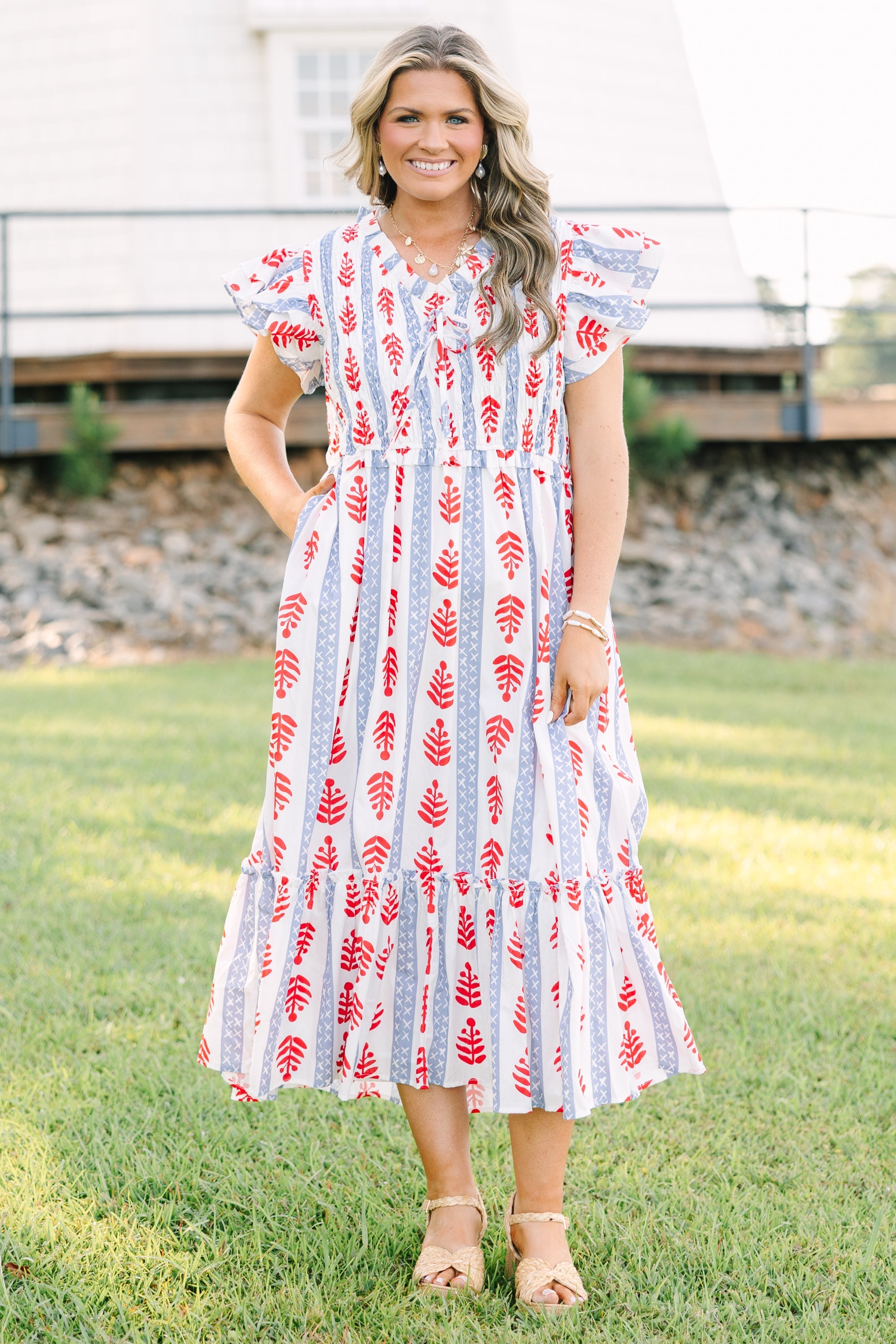 As Luck Would Have It Dress, Red Mix