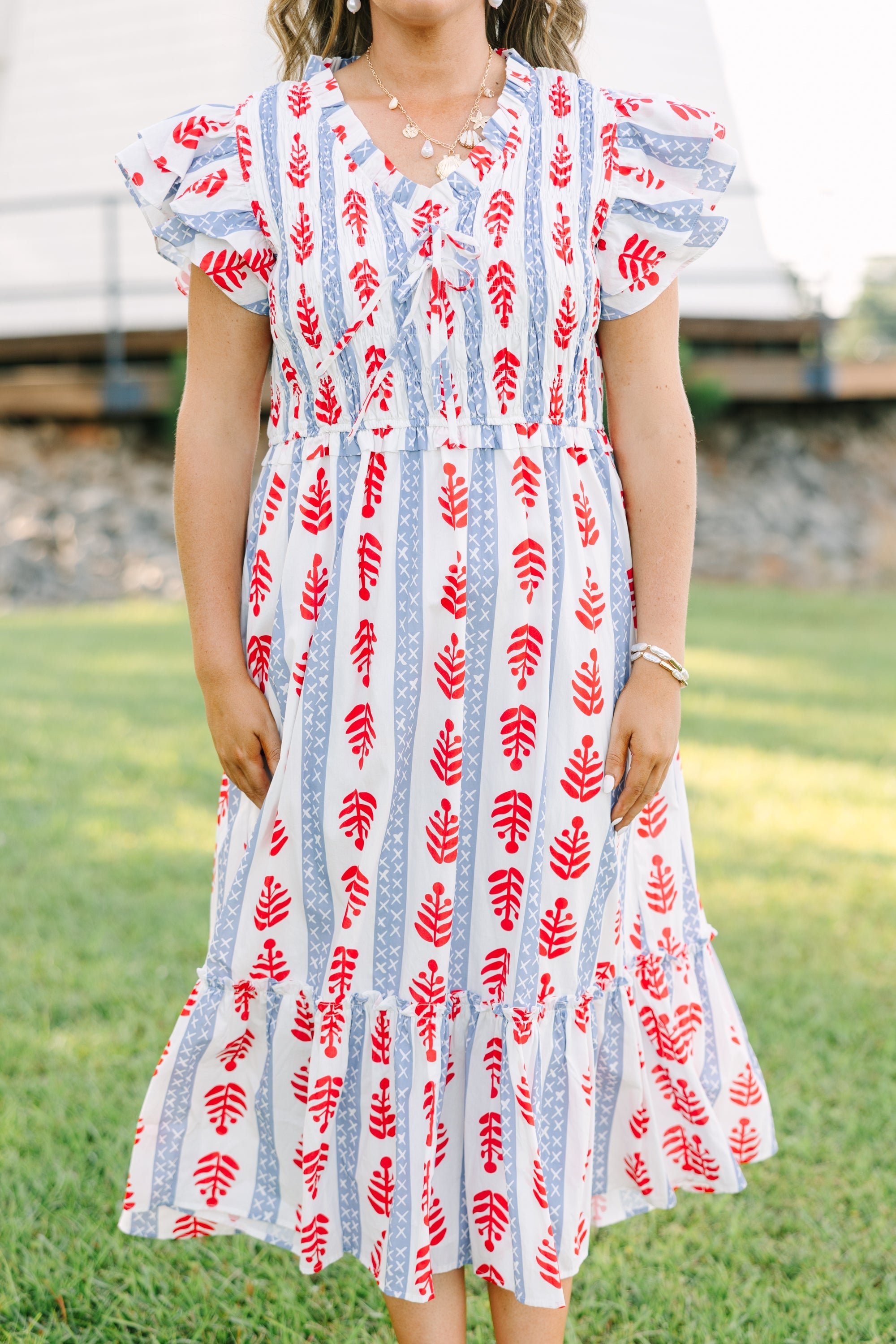 As Luck Would Have It Dress, Red Mix