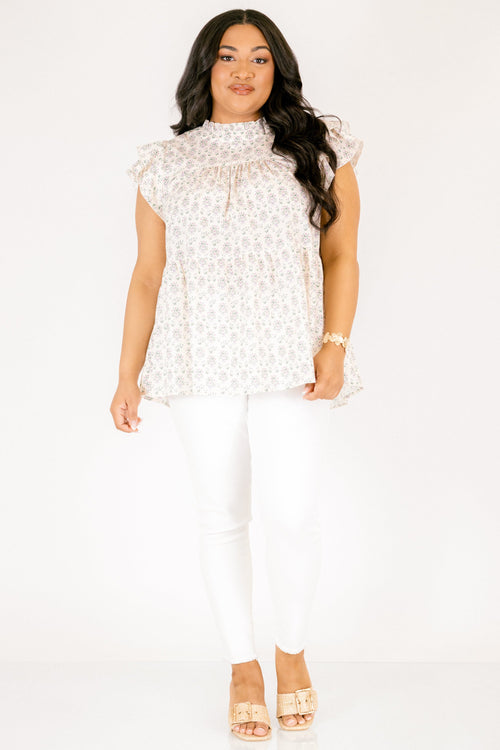 As Of Right Now Top, Cream Floral