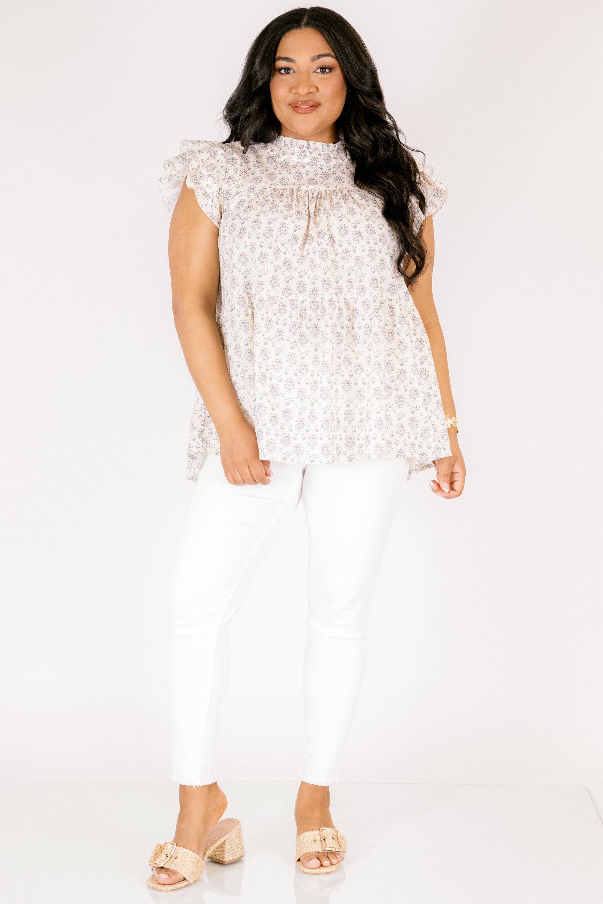 As Of Right Now Top, Cream Floral