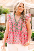 Back In Bloom Top, Pink-Green