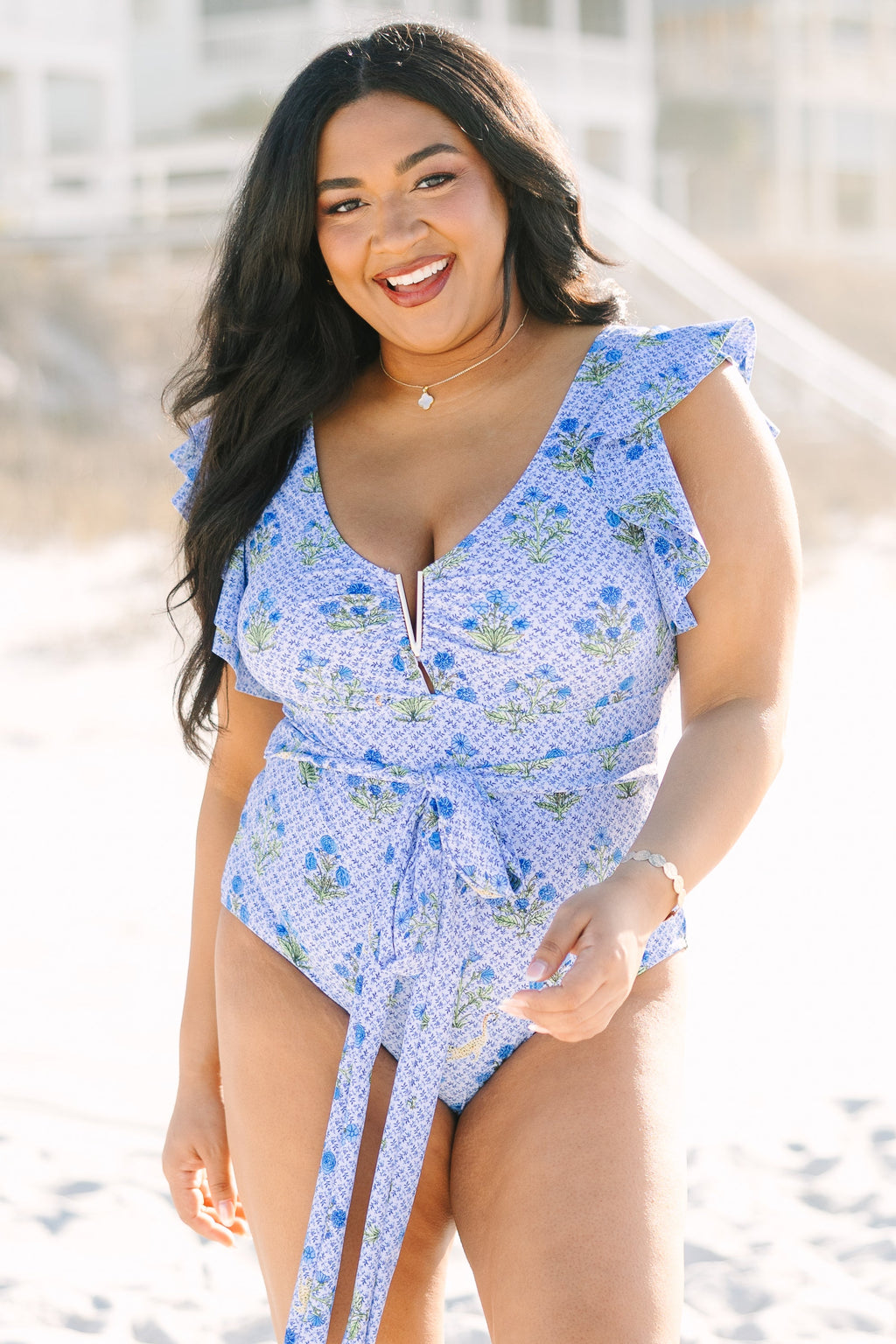 Beach Beauty Swimsuit, Blue Green Block
